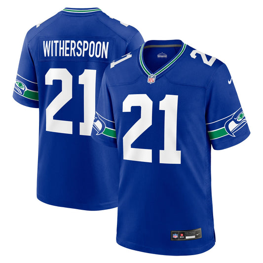 Devon Witherspoon Seattle Seahawks Throwback Player Game Jersey - Royal | Stitched Football Jersey TJS2048