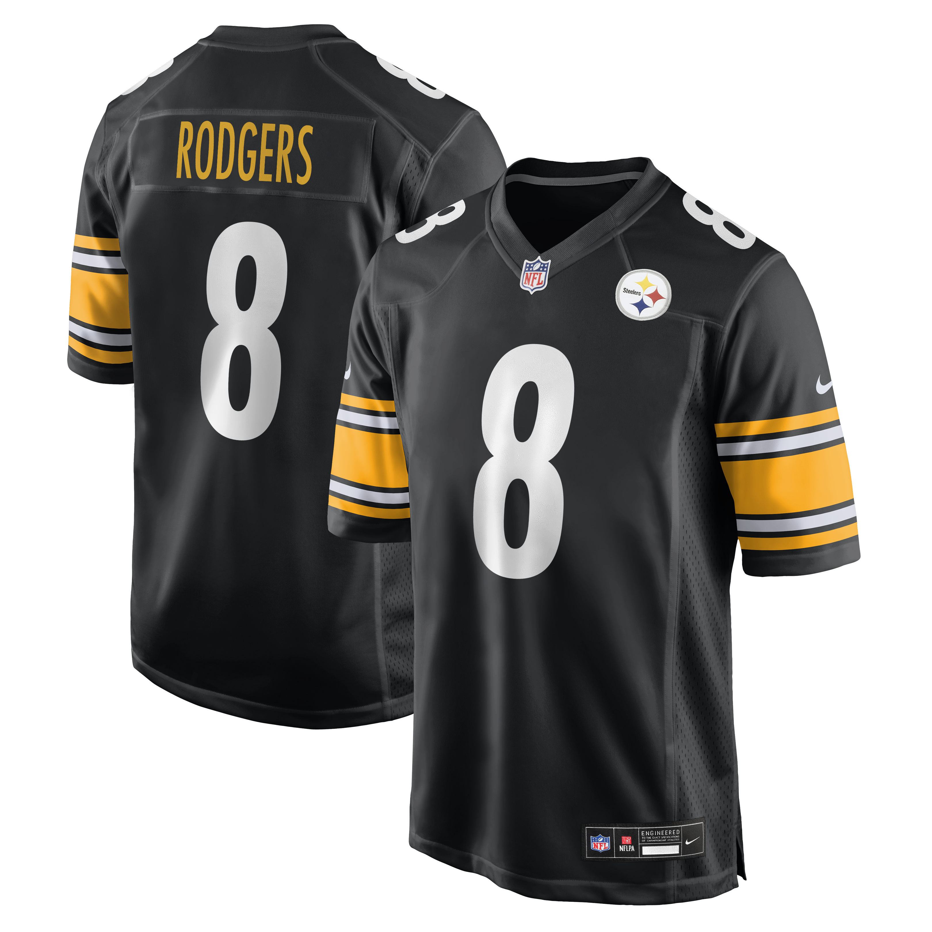 Aaron Rodgers Pittsburgh Steelers Game Jersey - Black | Stitched Football Jersey TJS1986