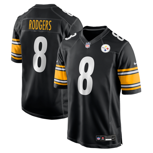 Aaron Rodgers Pittsburgh Steelers Game Jersey - Black | Stitched Football Jersey TJS1986