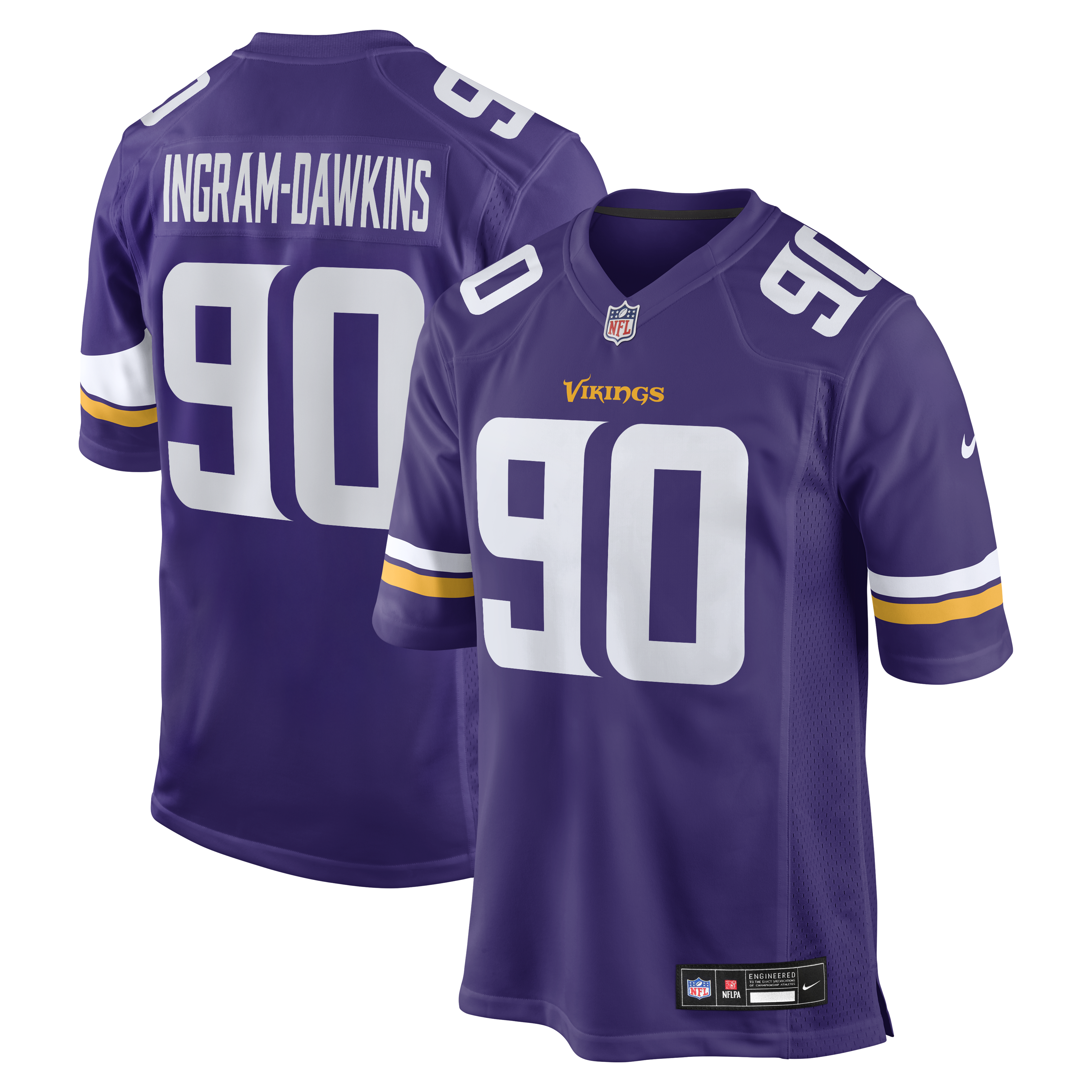 Tyrion Ingram-Dawkins Minnesota Vikings Team Game Jersey - Purple | Stitched Football Jersey TJS1944