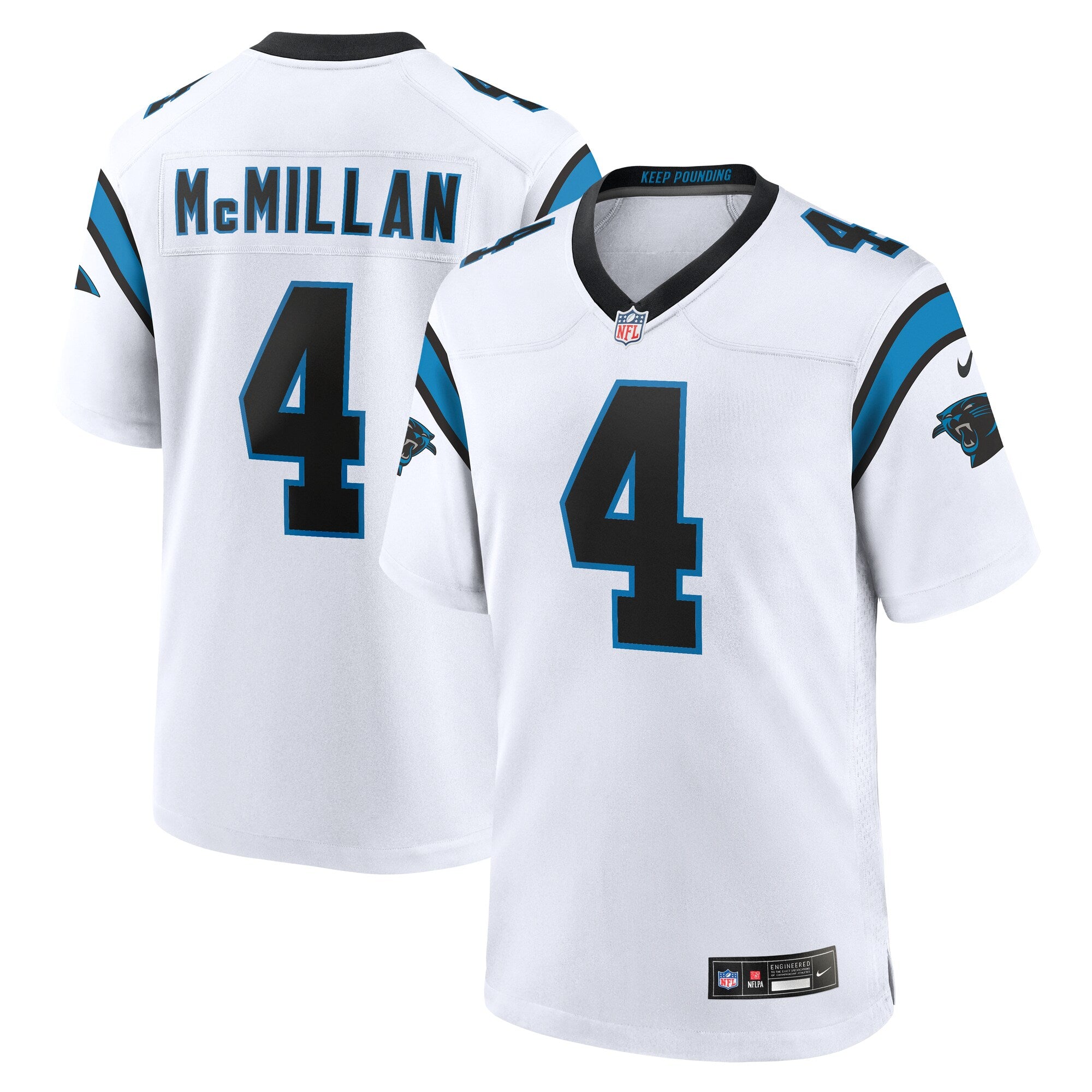 Tetairoa McMillan Carolina Panthers Game Jersey - White | Stitched Football Jersey TJS2042