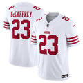 Christian McCaffrey San Francisco 49ers Vapor F.U.S.E. Limited Jersey - White | Stitched Football Jersey TJS2181