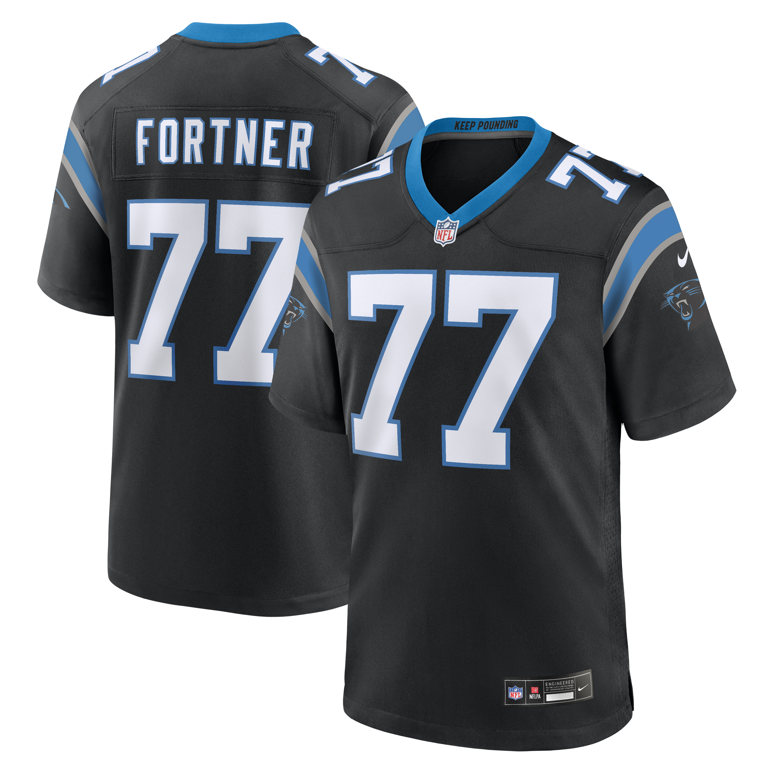 Luke Fortner Carolina Panthers Team Game Jersey - Black | Stitched Football Jersey TJS1996
