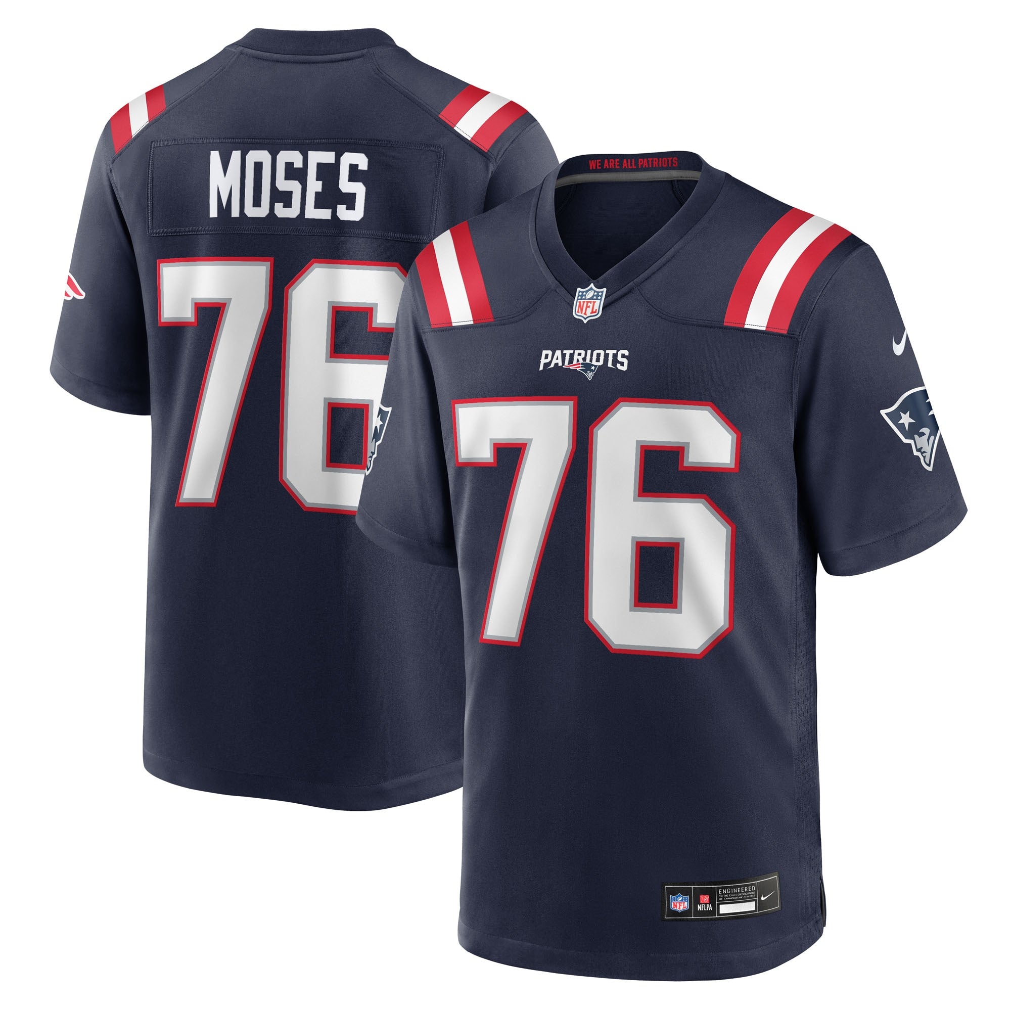 Morgan Moses New England Patriots Team Game Jersey - Navy | Stitched Football Jersey TJS2123
