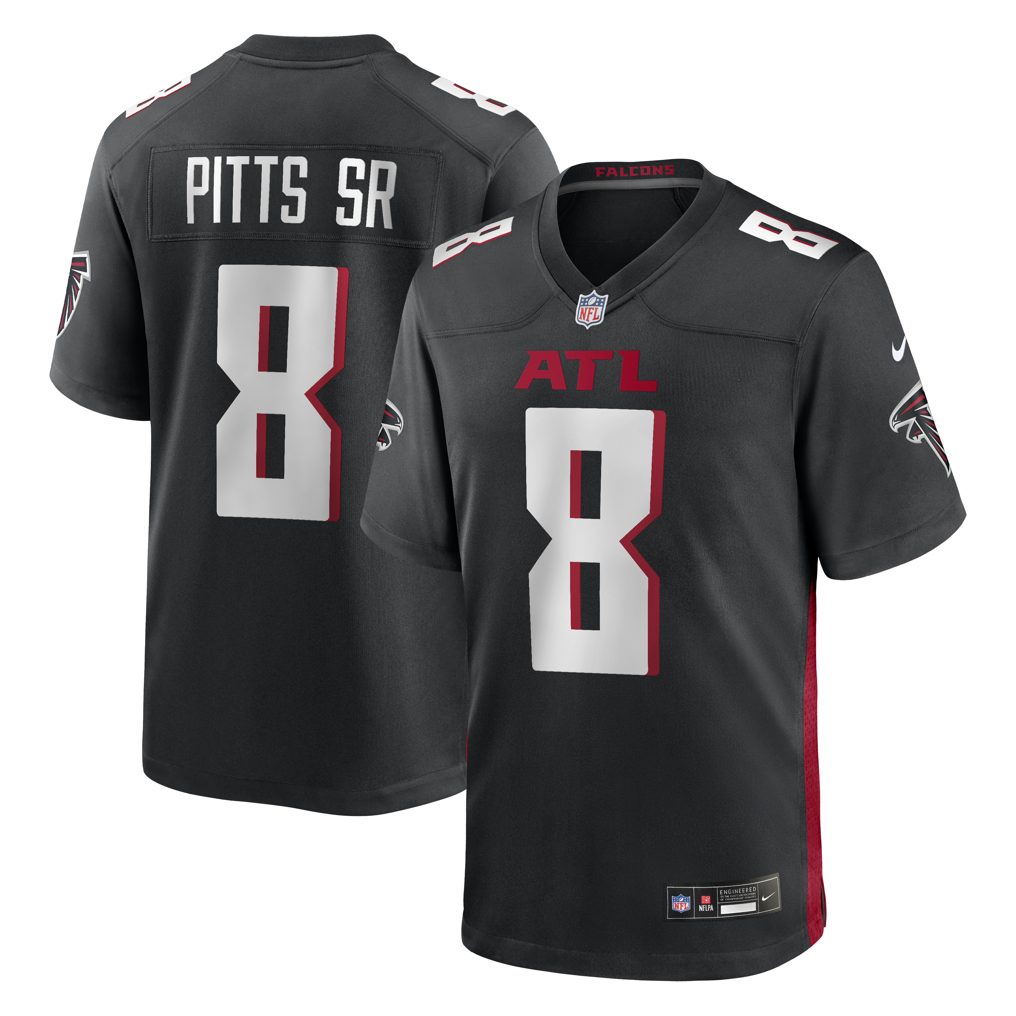 Kyle Pitts Sr. Atlanta Falcons Team Game Jersey - Black | Stitched Football Jersey TJS2172