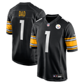 Number 1 Dad Pittsburgh Steelers Game Jersey - Black | Stitched Football Jersey TJS2155