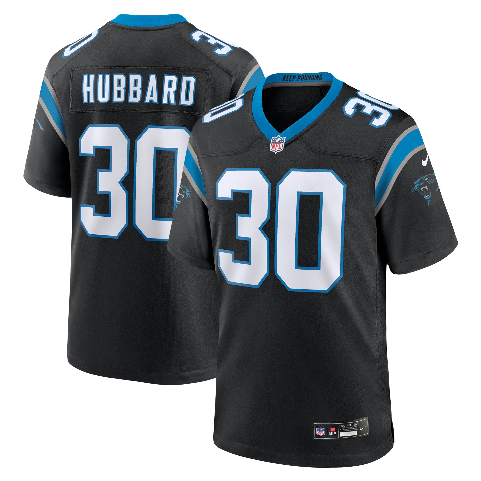 Chuba Hubbard Carolina Panthers Team Game Jersey - Black | Stitched Football Jersey TJS2113