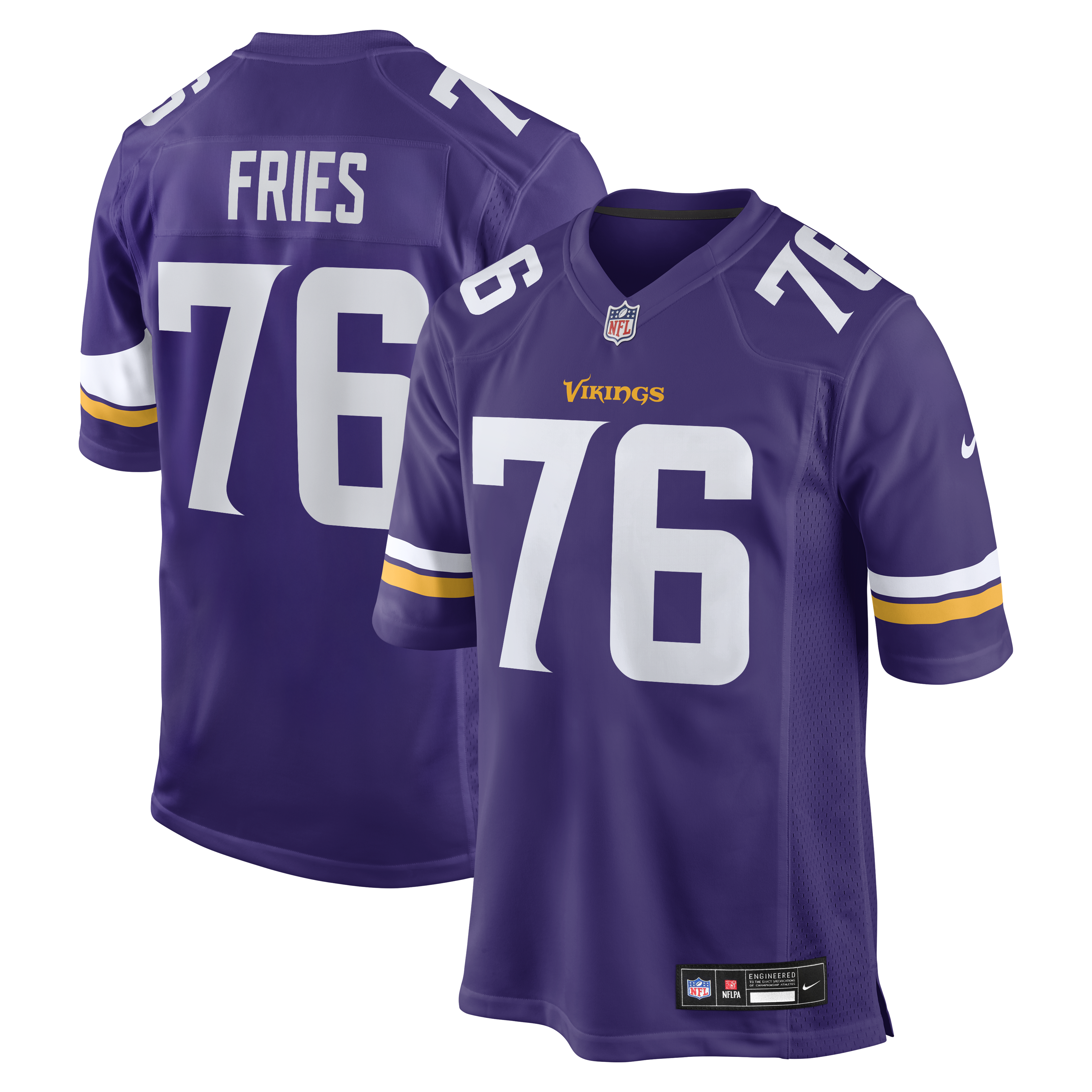 Will Fries Minnesota Vikings Team Game Jersey - Purple | Stitched Football Jersey TJS2029
