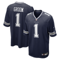 Number 1 Groom Dallas Cowboys Game Jersey - Navy | Stitched Football Jersey TJS1964
