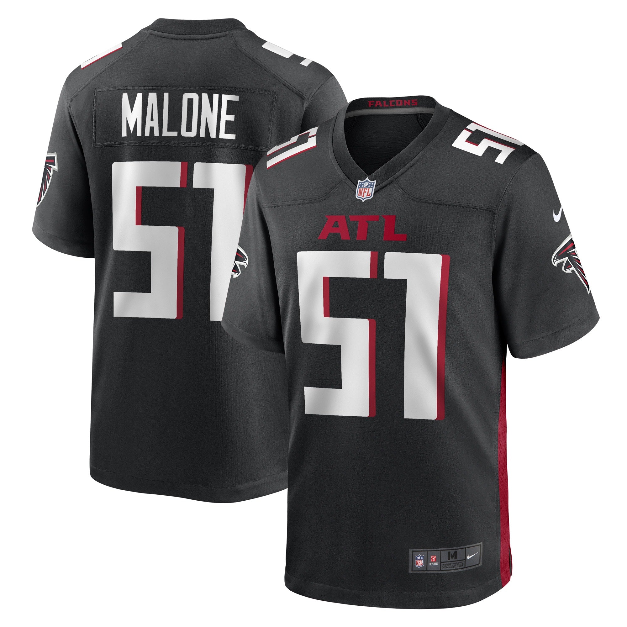 DeAngelo Malone Atlanta Falcons Game Player Jersey - Black | Stitched Football Jersey TJS2074