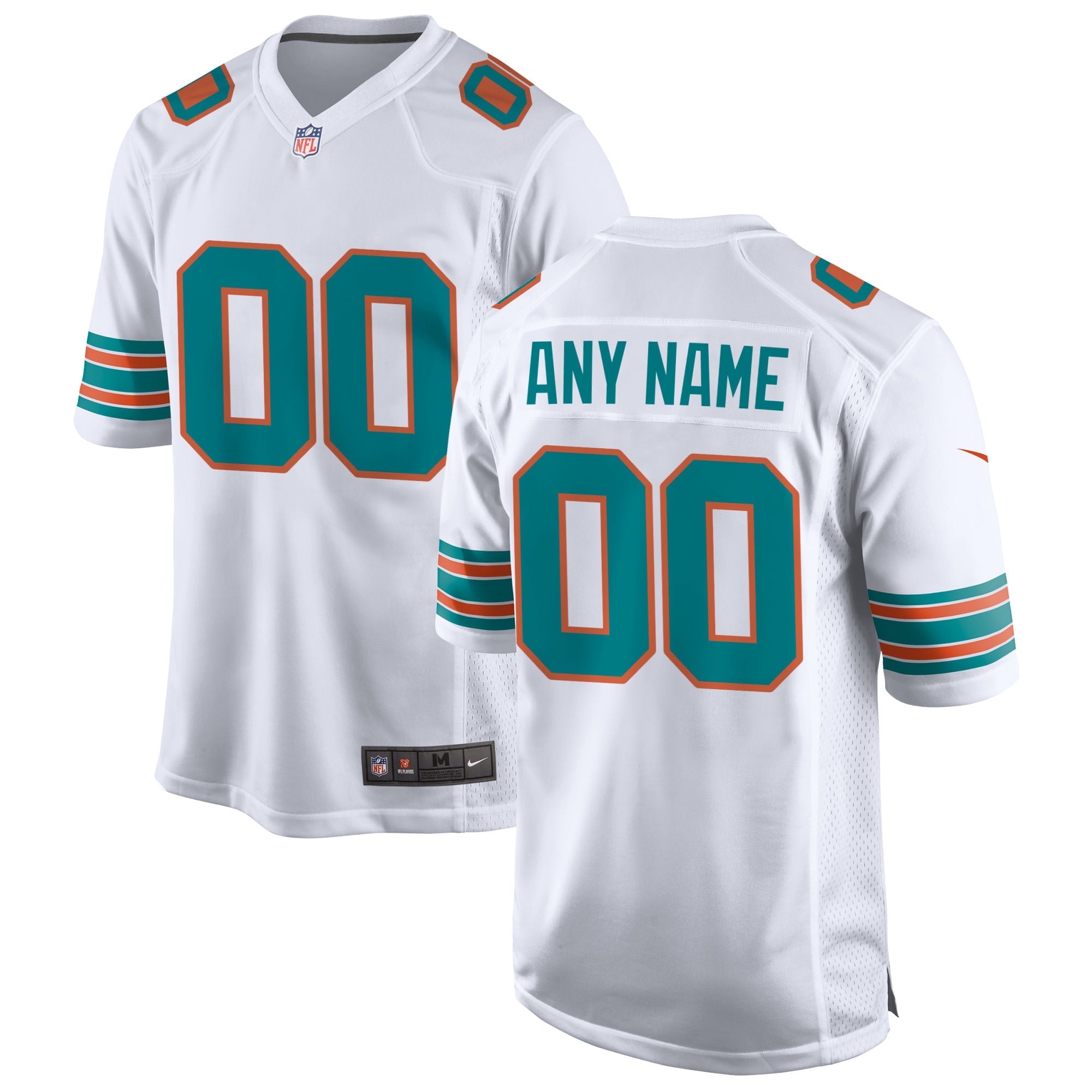Miami Dolphins Alternate Custom Game Jersey - White | Stitched Football Jersey TJS1942