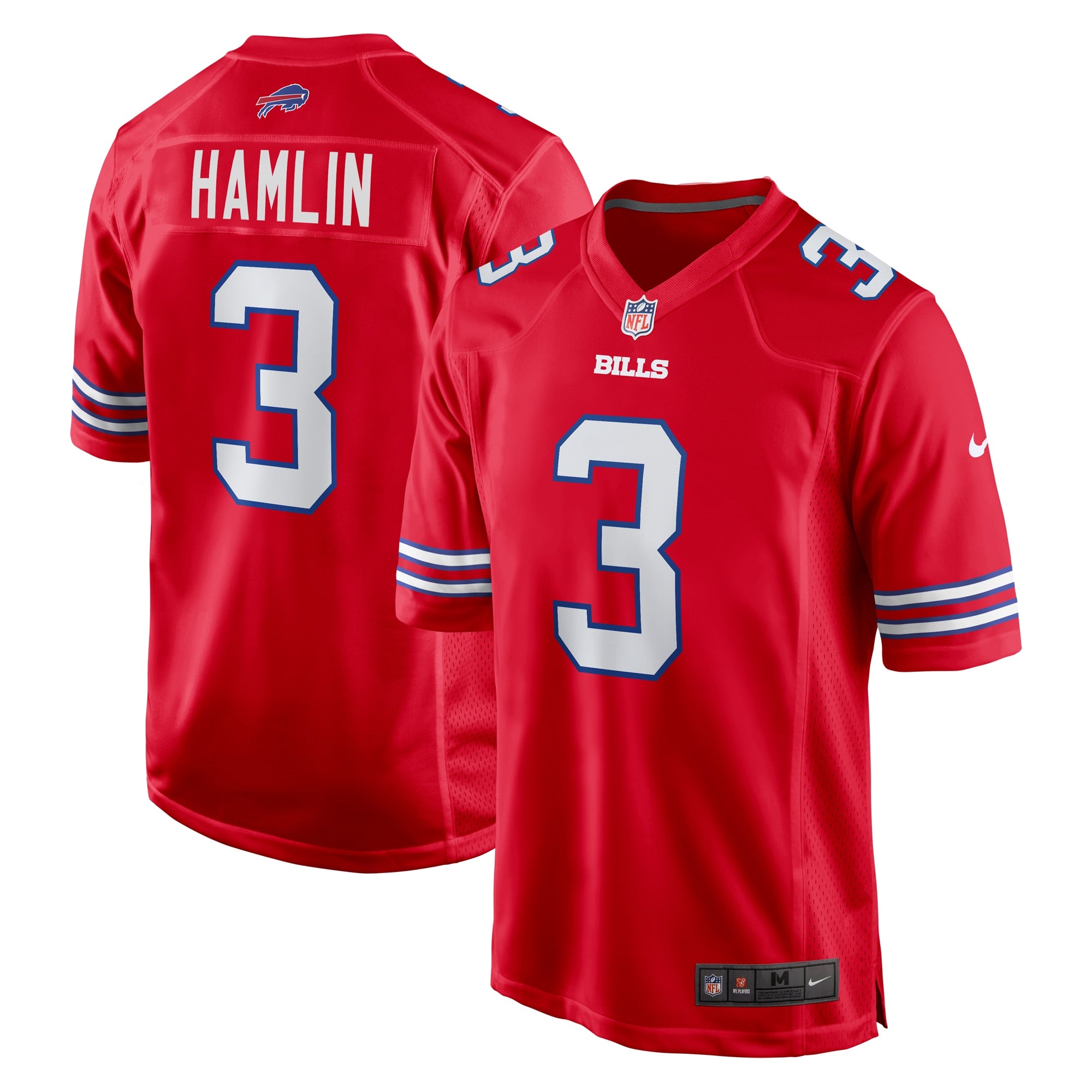 Damar Hamlin Buffalo Bills Alternate Game Jersey - Red | Stitched Football Jersey TJS2142