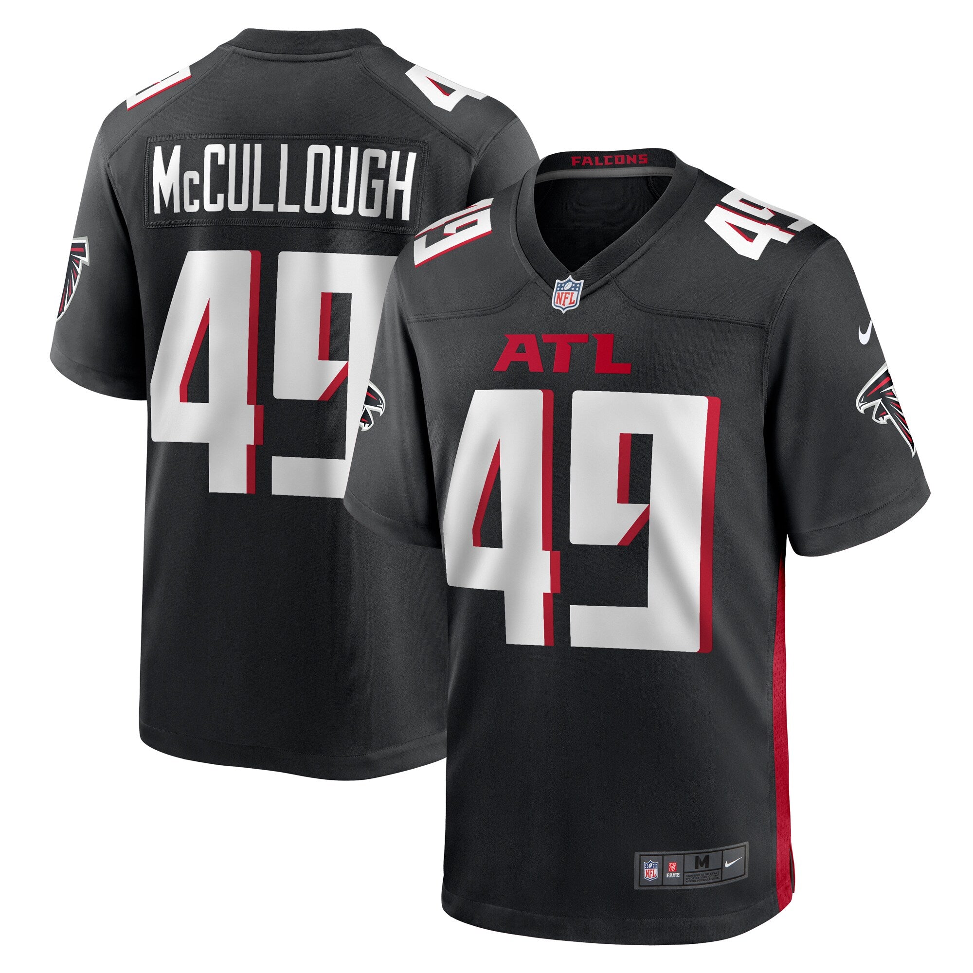 Liam McCullough Atlanta Falcons Team Game Jersey - Black | Stitched Football Jersey TJS1992