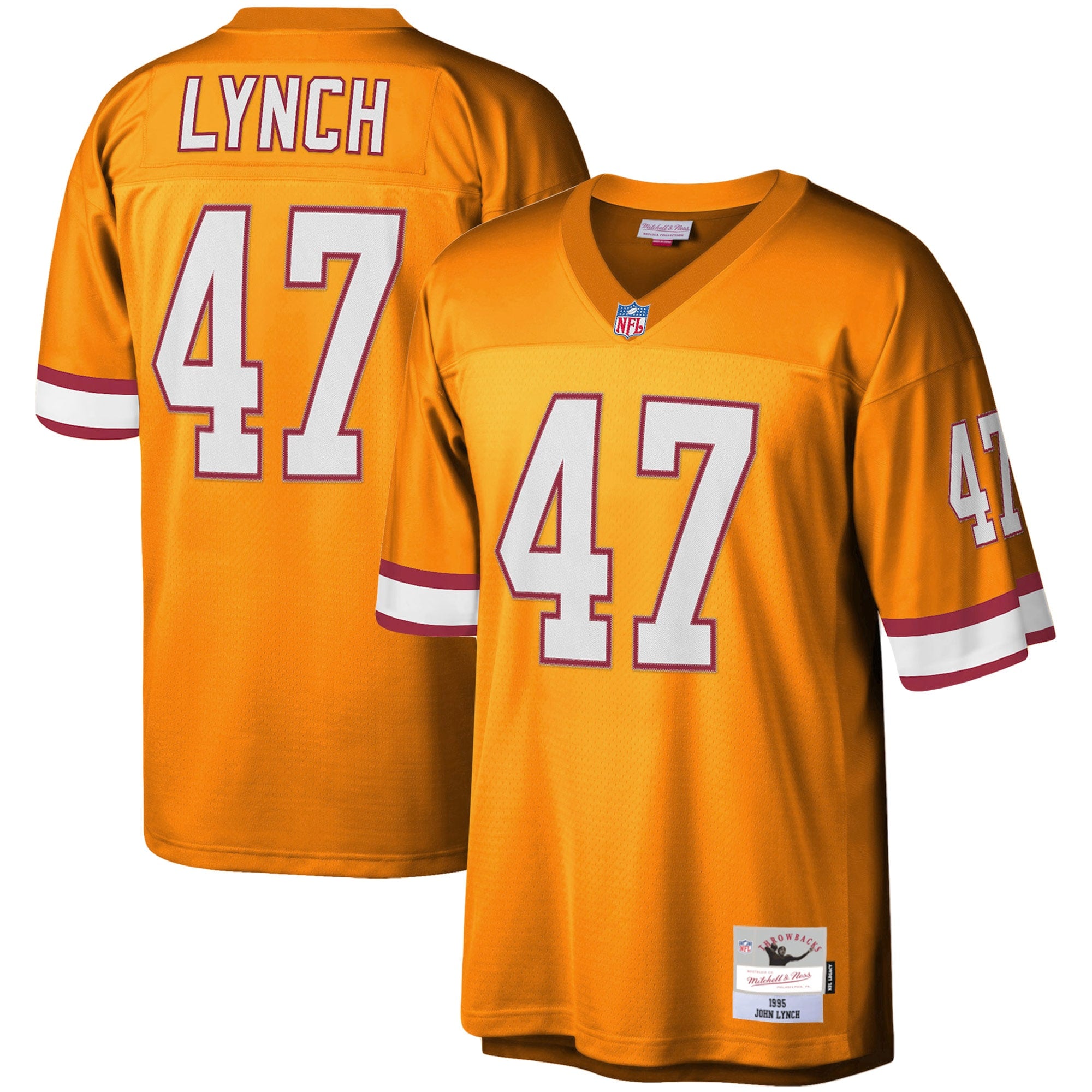 John Lynch Tampa Bay Buccaneers M & N Legacy Replica Jersey - Orange | Stitched Football Jersey TJS2133