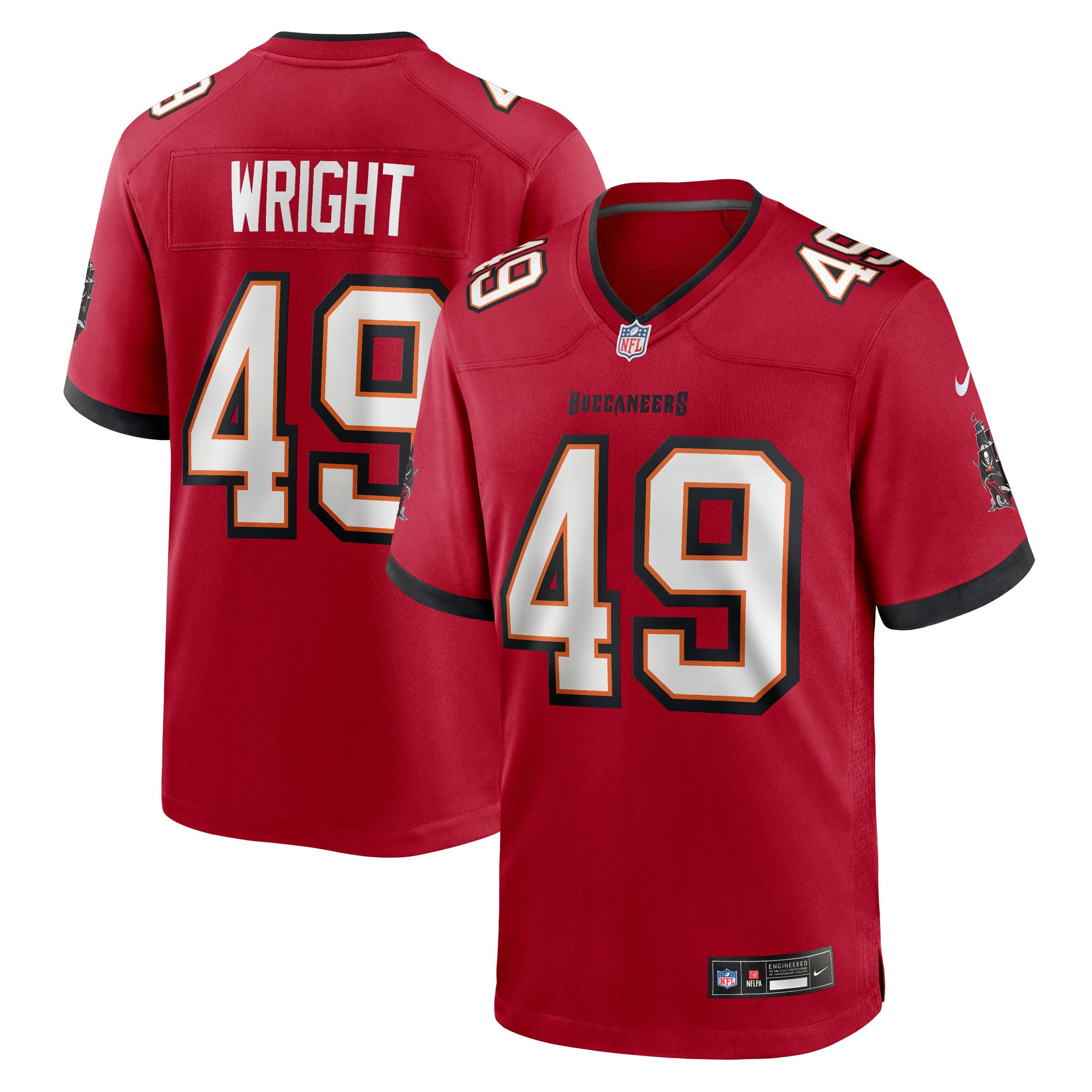 Owen Wright Tampa Bay Buccaneers Team Game Jersey - Red | Stitched Football Jersey TJS1935