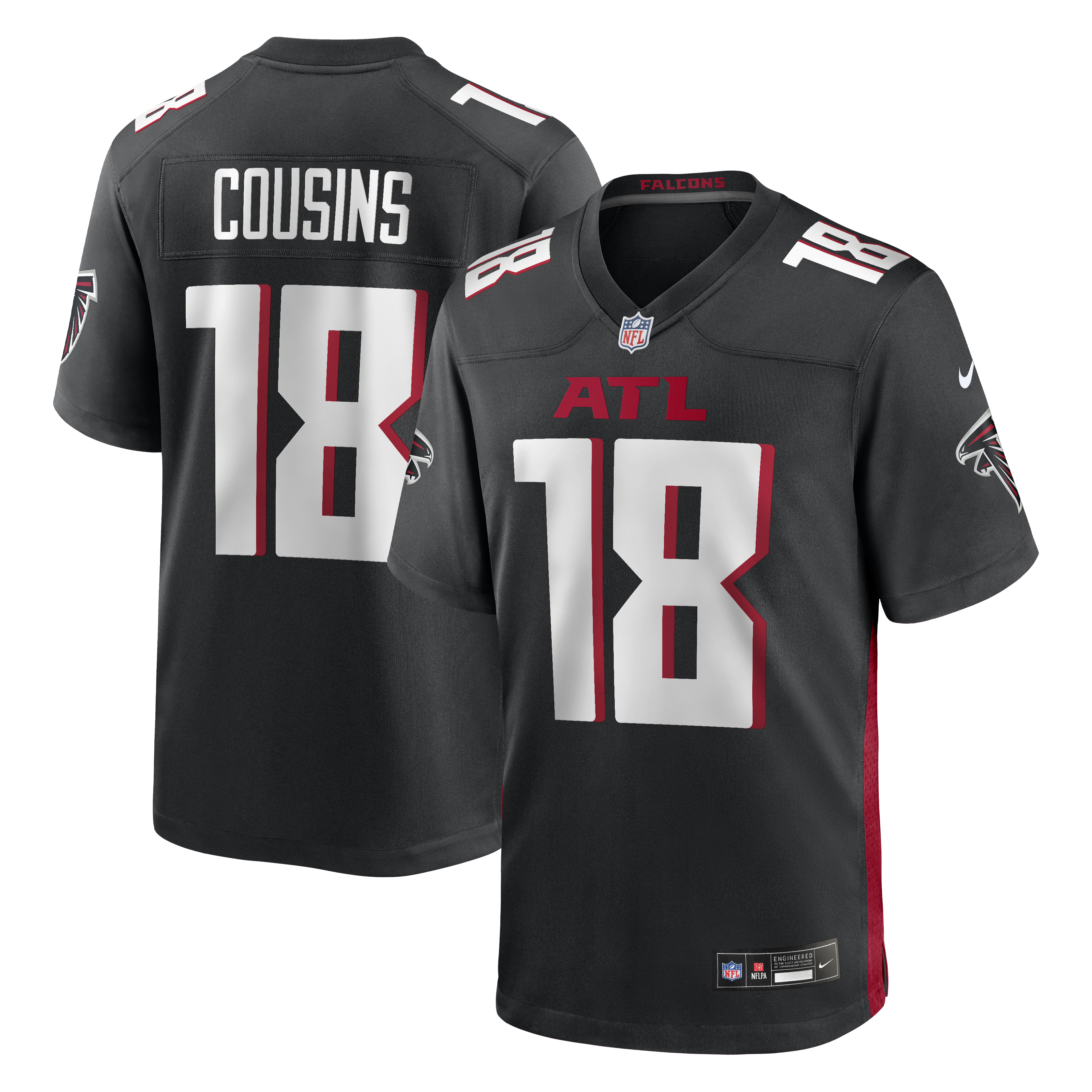 Kirk Cousins Atlanta Falcons Game Player Jersey - Black | Stitched Football Jersey TJS2125
