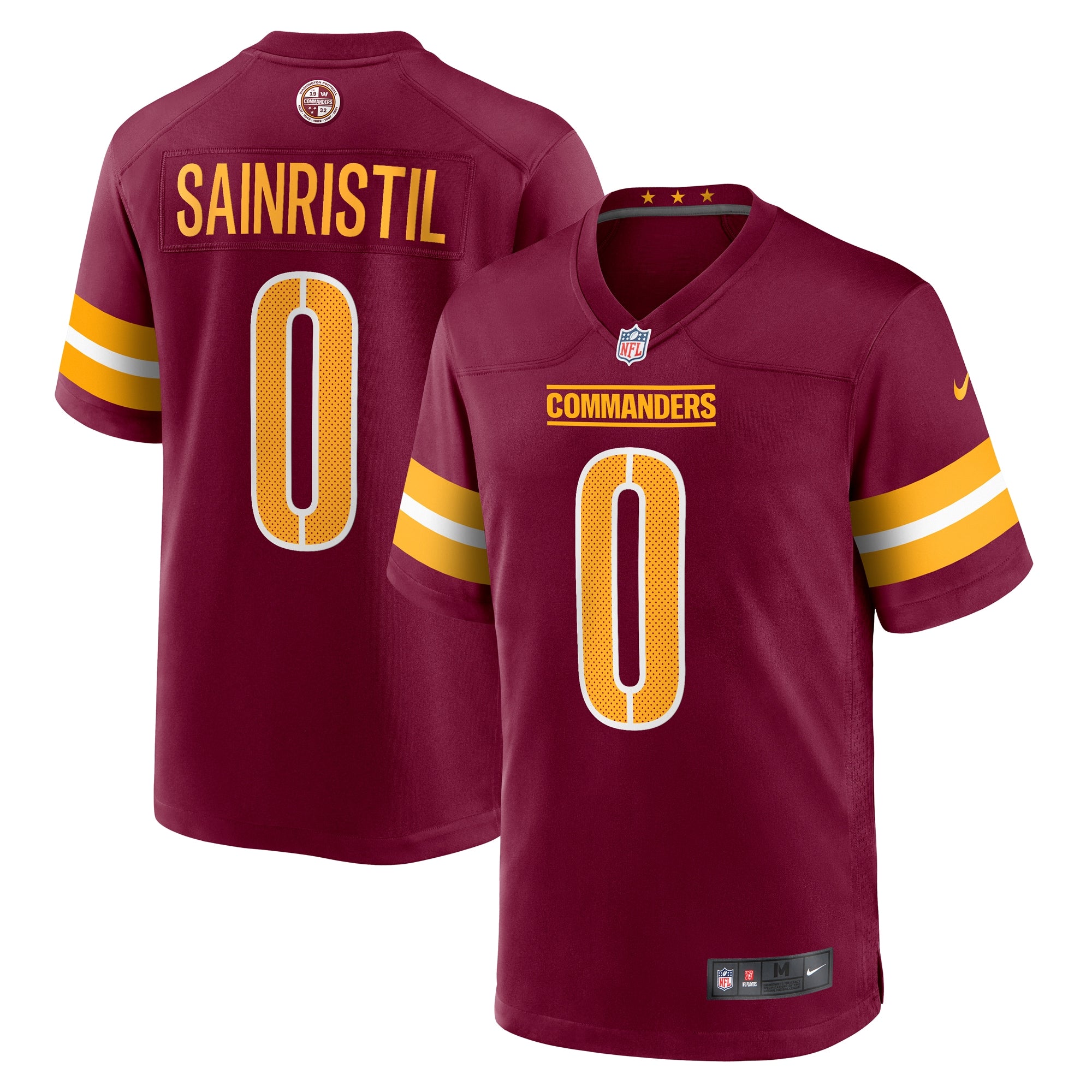 Mike Sainristil Washington Commanders Game Jersey - Burgundy | Stitched Football Jersey TJS1915