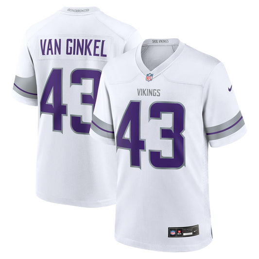 Andrew Van Ginkel Minnesota Vikings Alternate Game Jersey - White | Stitched Football Jersey TJS2186