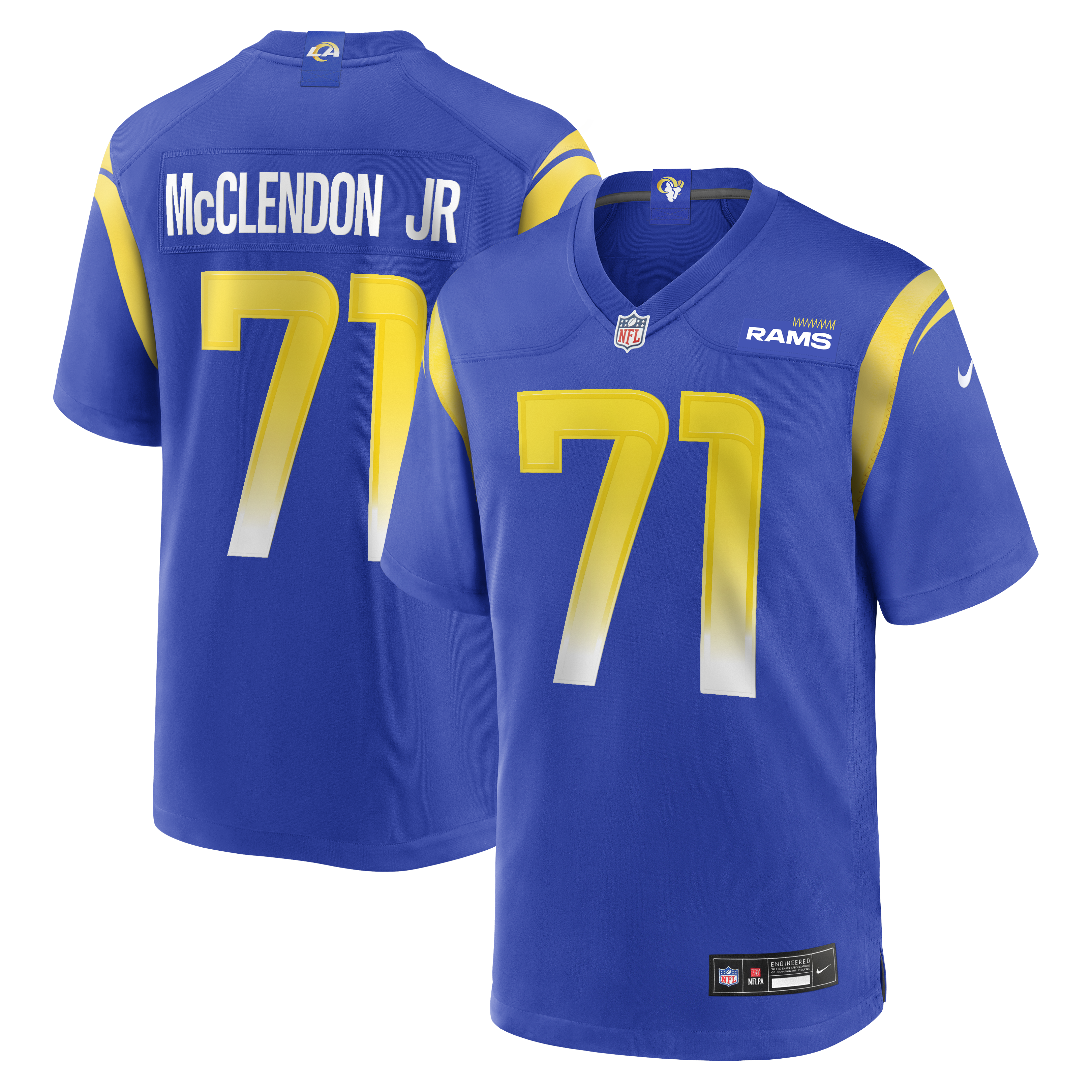 Warren McClendon Jr. Los Angeles Rams Team Game Jersey - Royal | Stitched Football Jersey TJS2176