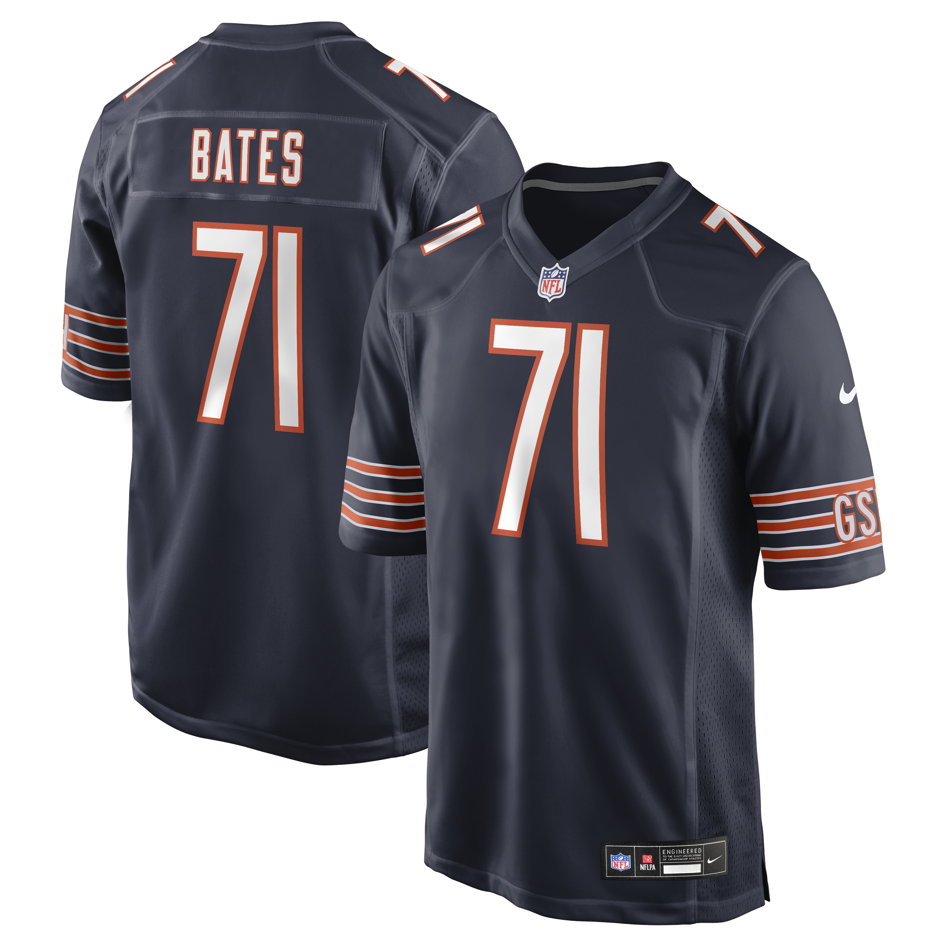 Ryan Bates Chicago Bears Game Jersey - Navy | Stitched Football Jersey TJS2071