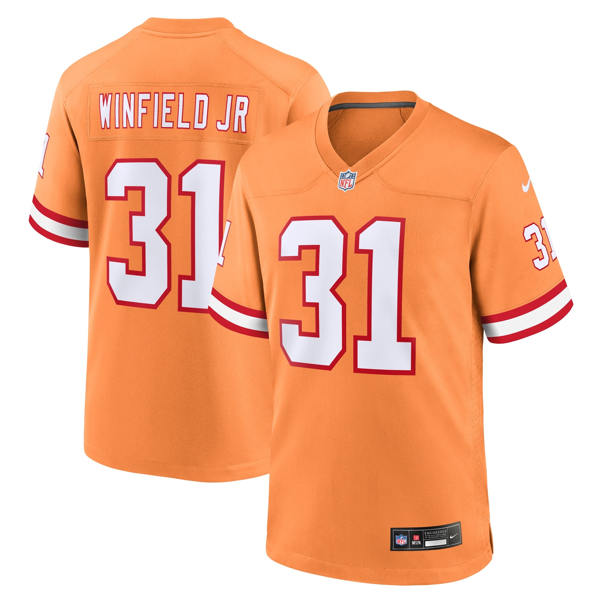 Antoine Winfield Jr. Tampa Bay Buccaneers Throwback Game Jersey - Orange | Stitched Football Jersey TJS2087