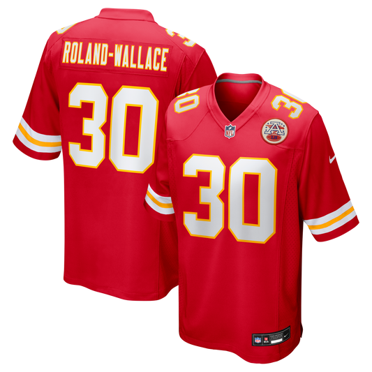 Chris Roland-Wallace Kansas City Chiefs Game Jersey - Red | Stitched Football Jersey TJS2188