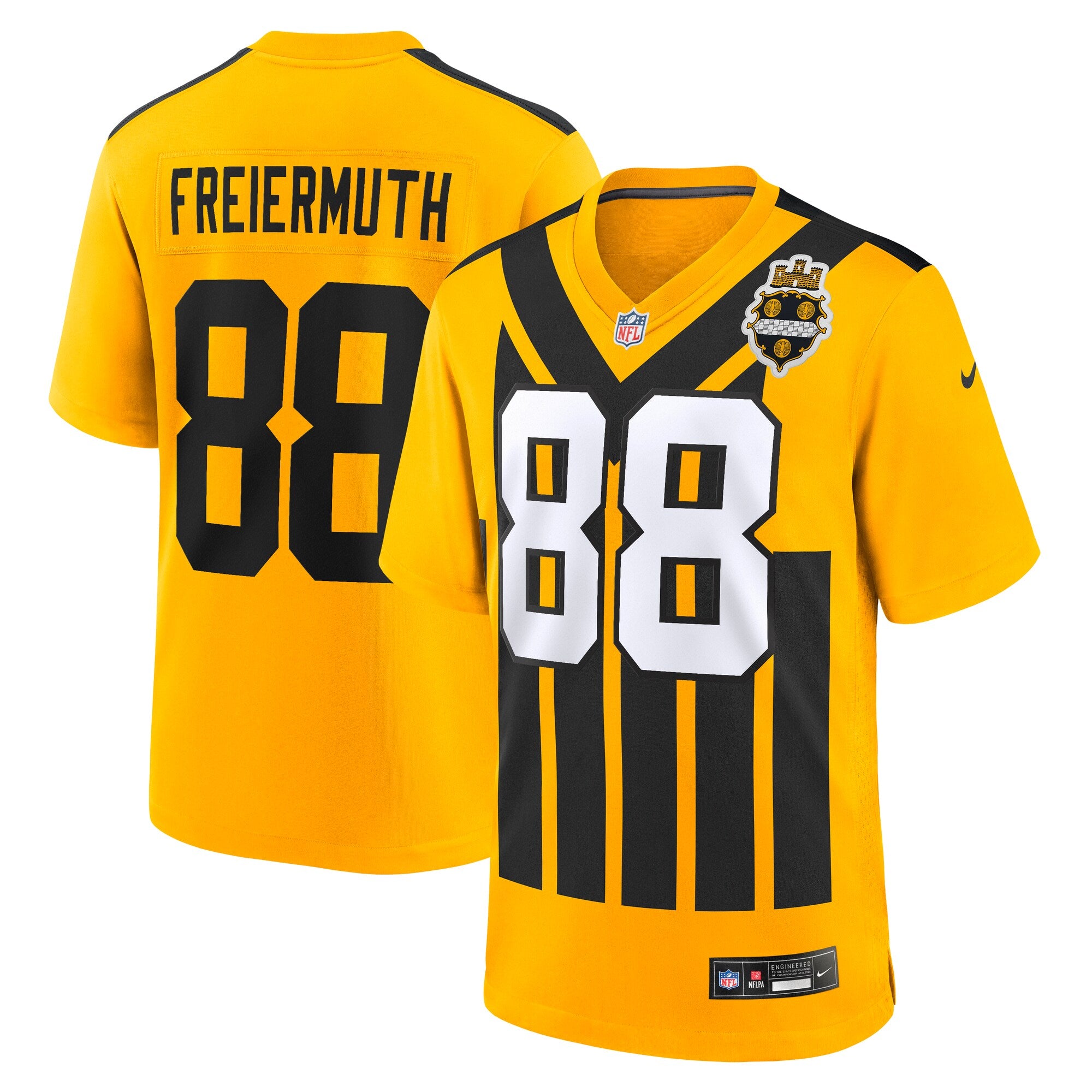 Pat Freiermuth Pittsburgh Steelers Alternate 1933 Throwback Game Jersey - Gold | Stitched Football Jersey TJS2070