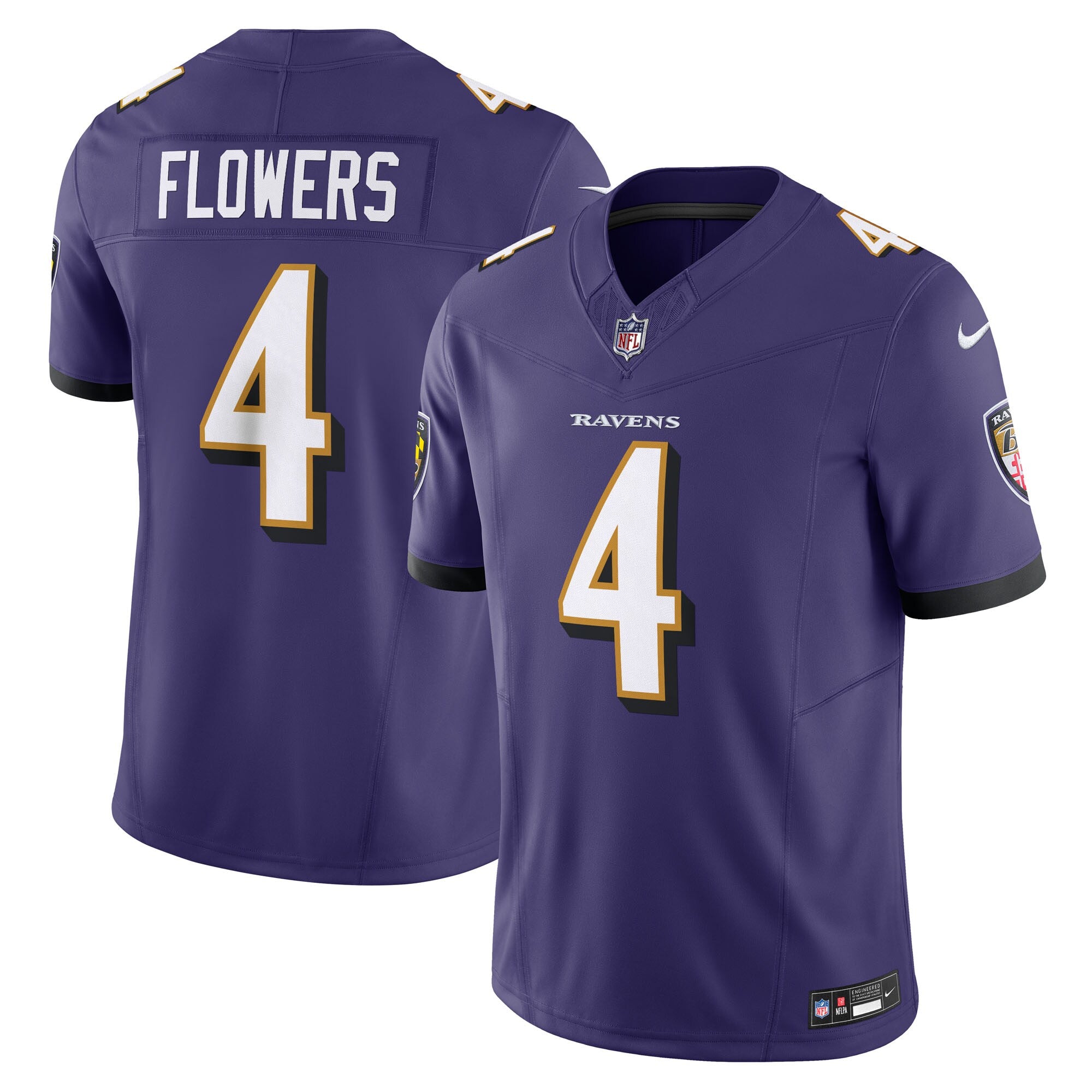 Zay Flowers Baltimore Ravens Vapor F.U.S.E. Limited Jersey - Purple | Stitched Football Jersey TJS2097