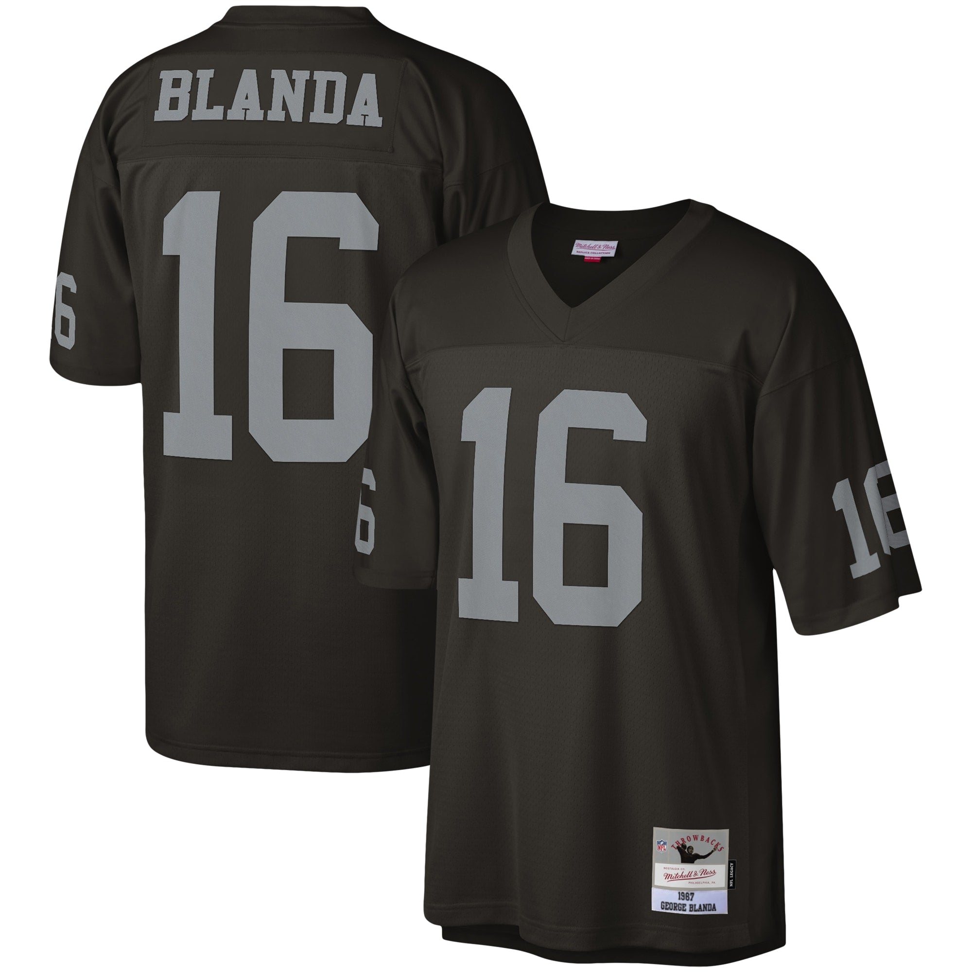 George Blanda Las Vegas Raiders M & N Legacy Replica Jersey - Black | Stitched Football Jersey TJS2194