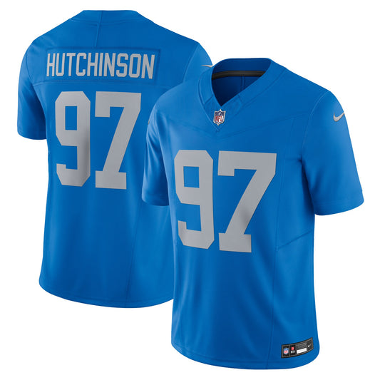 Aidan Hutchinson Detroit Lions Vapor F.U.S.E. Alternate Limited Jersey - Blue | Stitched Football Jersey TJS2136