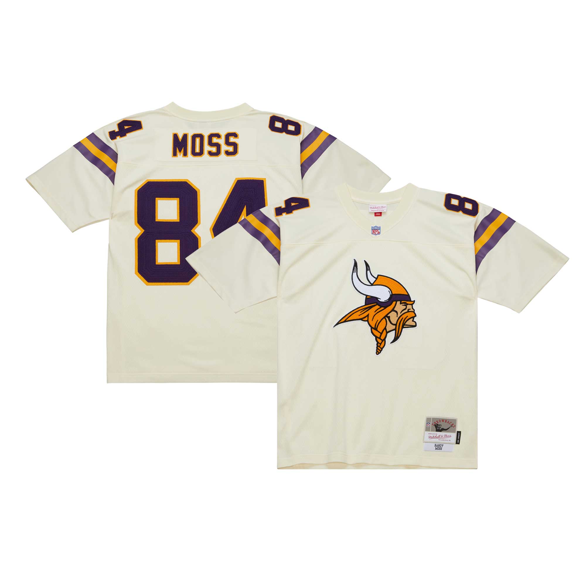 Randy Moss Minnesota Vikings M & N Chainstitch Legacy Jersey - Cream | Stitched Football Jersey TJS2118