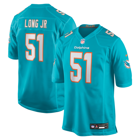 David Long Jr. Miami Dolphins Game Jersey - Aqua | Stitched Football Jersey TJS1929