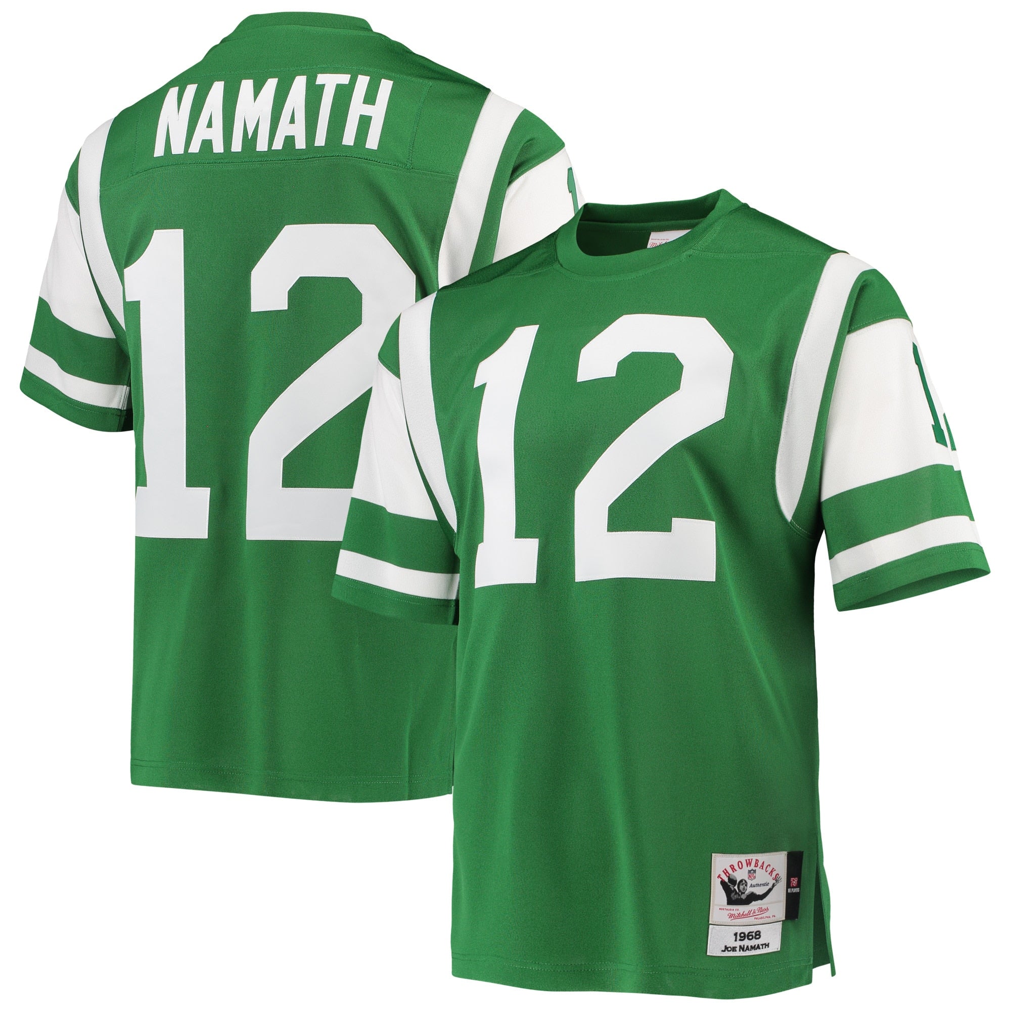 Joe Namath New York Jets 1968 M & N Throwback Retired Player Jersey - Green | Stitched Football Jersey TJS1966