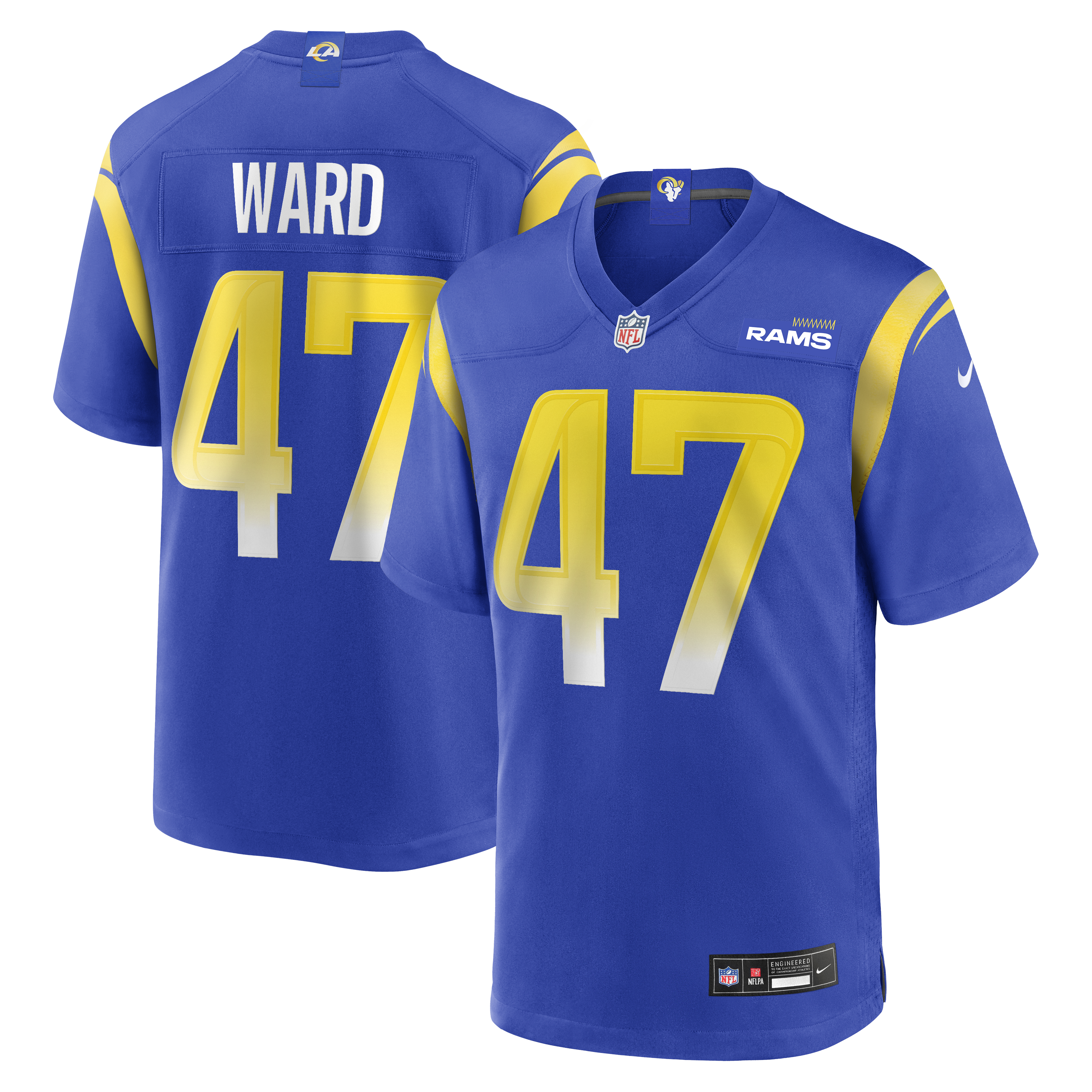 Alex Ward Los Angeles Rams Home Game Jersey - Royal | Stitched Football Jersey TJS2036