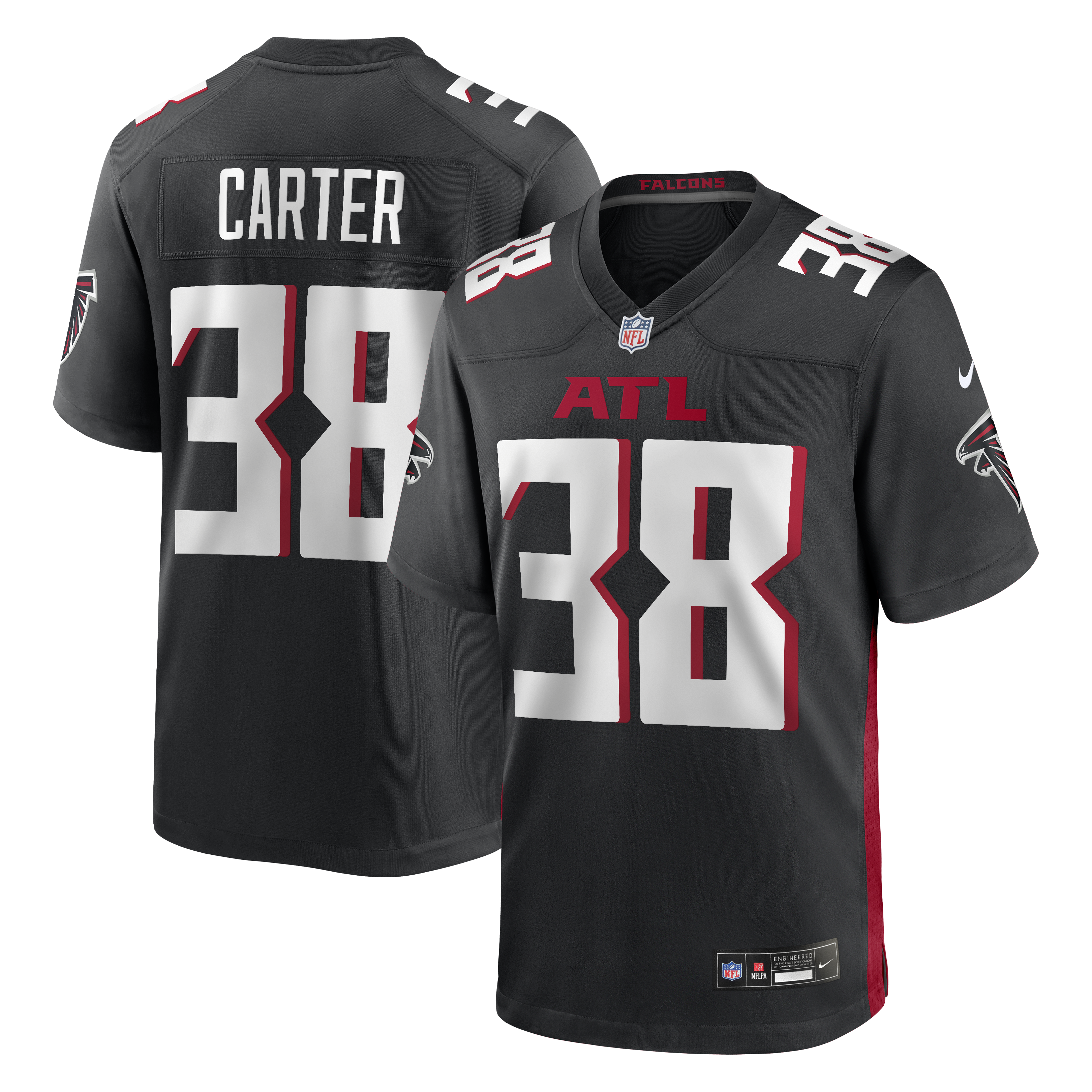 Nathan Carter Atlanta Falcons Team Game Jersey - Black | Stitched Football Jersey TJS2147