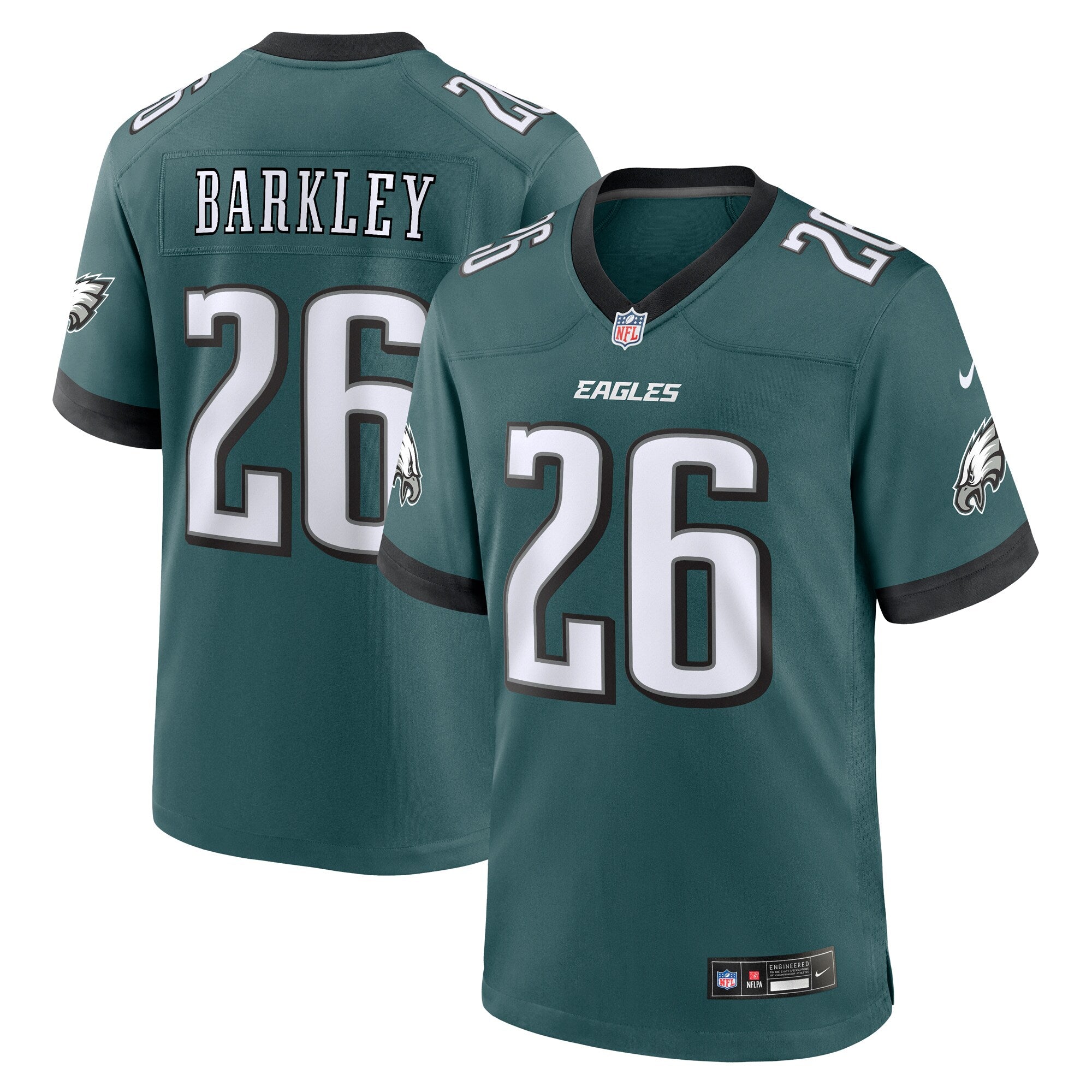 Saquon Barkley Philadelphia Eagles Game Player Jersey - Midnight Green | Stitched Football Jersey TJS2008