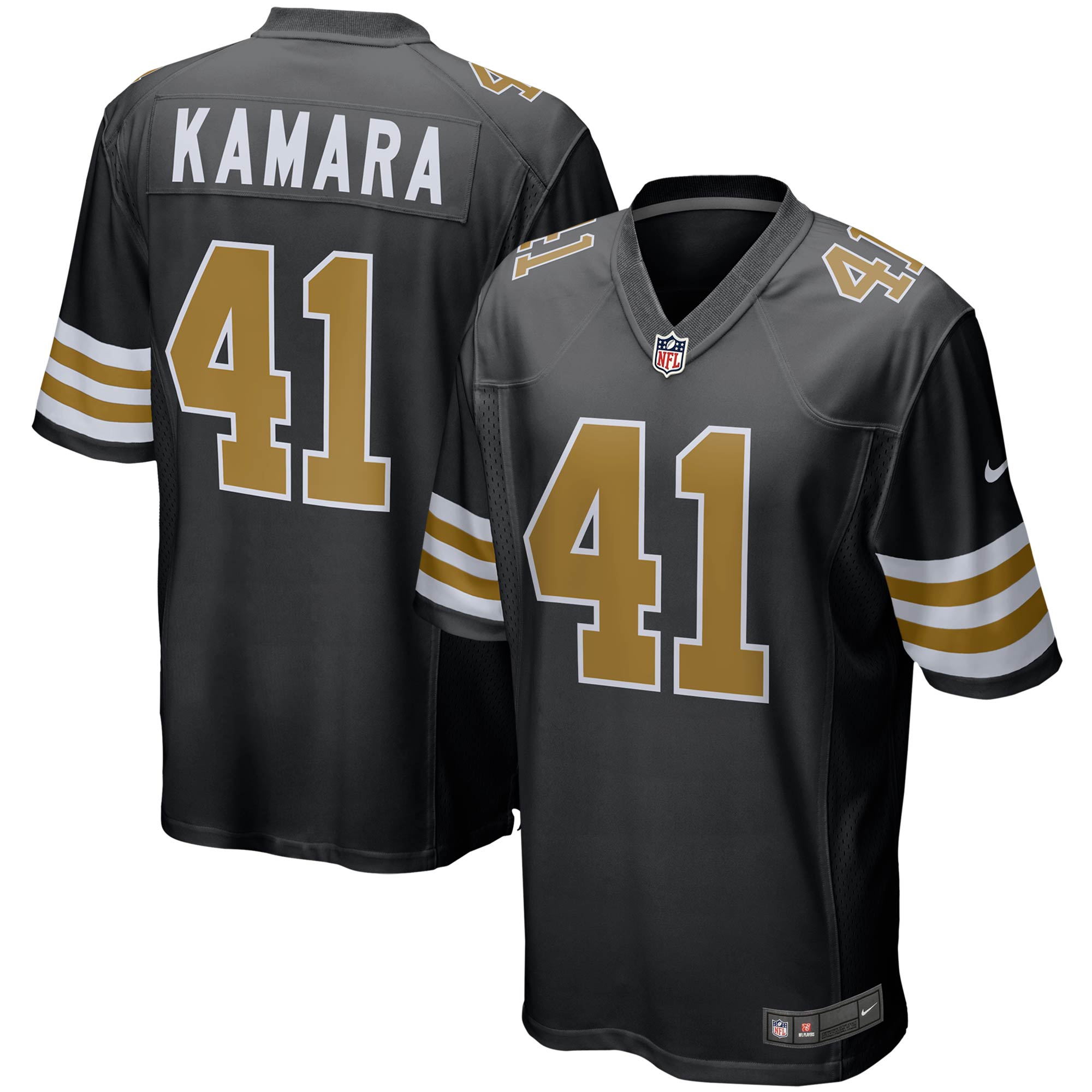 Alvin Kamara New Orleans Saints Alternate Game Jersey - Black | Stitched Football Jersey TJS2075
