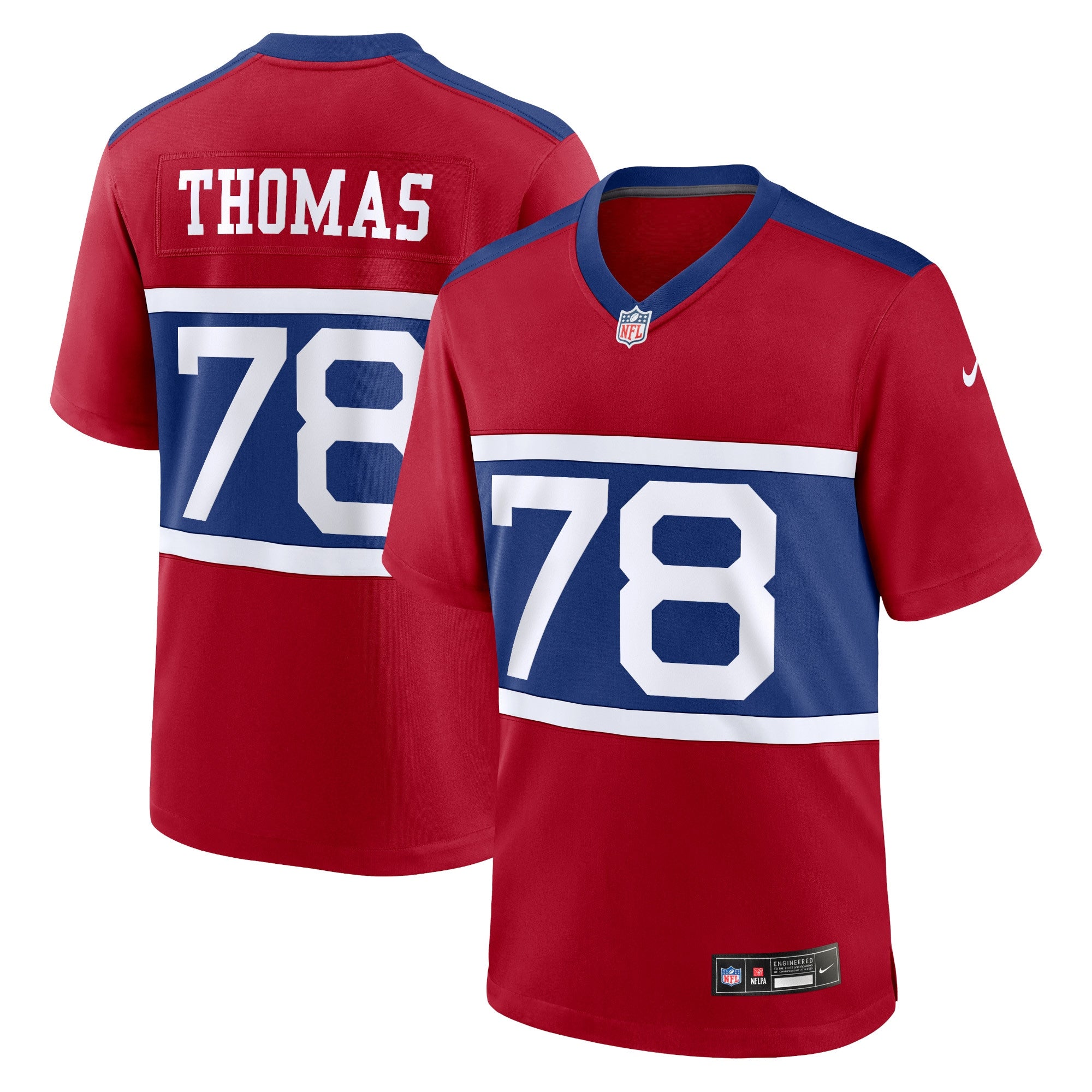 Andrew Thomas New York Giants Alternate Player Game Jersey - Century Red | Stitched Football Jersey TJS2043