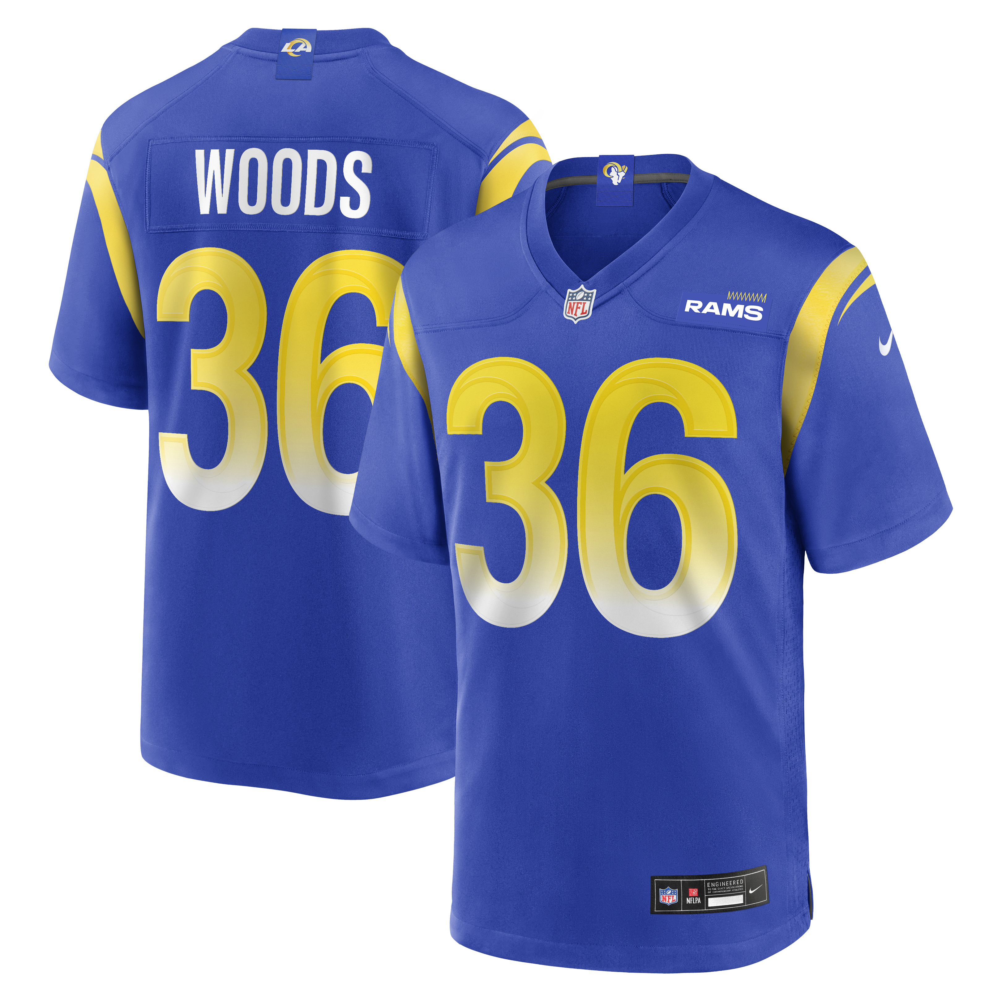 Charles Woods Los Angeles Rams Game Jersey - Royal | Stitched Football Jersey TJS1940