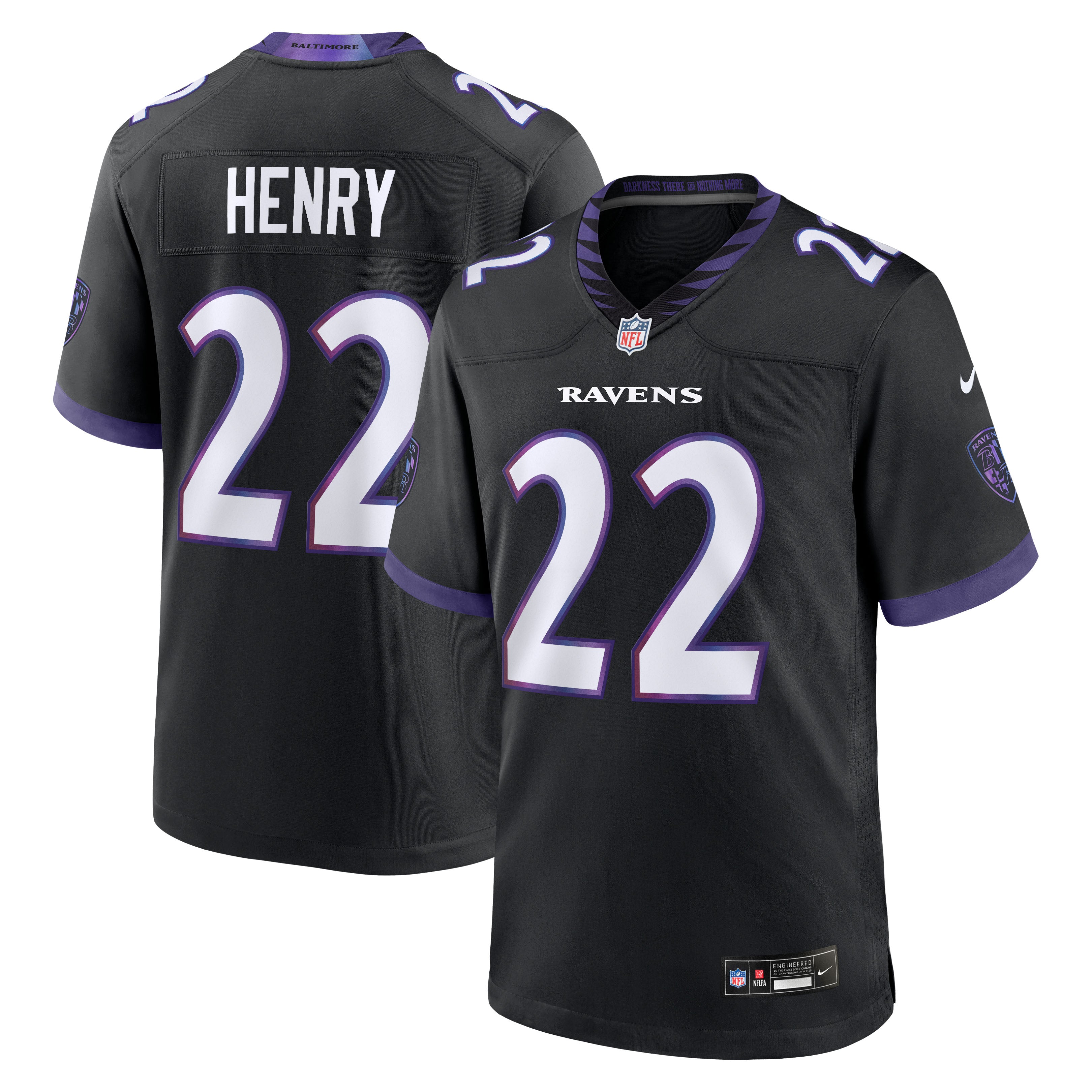 Derrick Henry Baltimore Ravens Alternate Game Jersey - Black | Stitched Football Jersey TJS2053