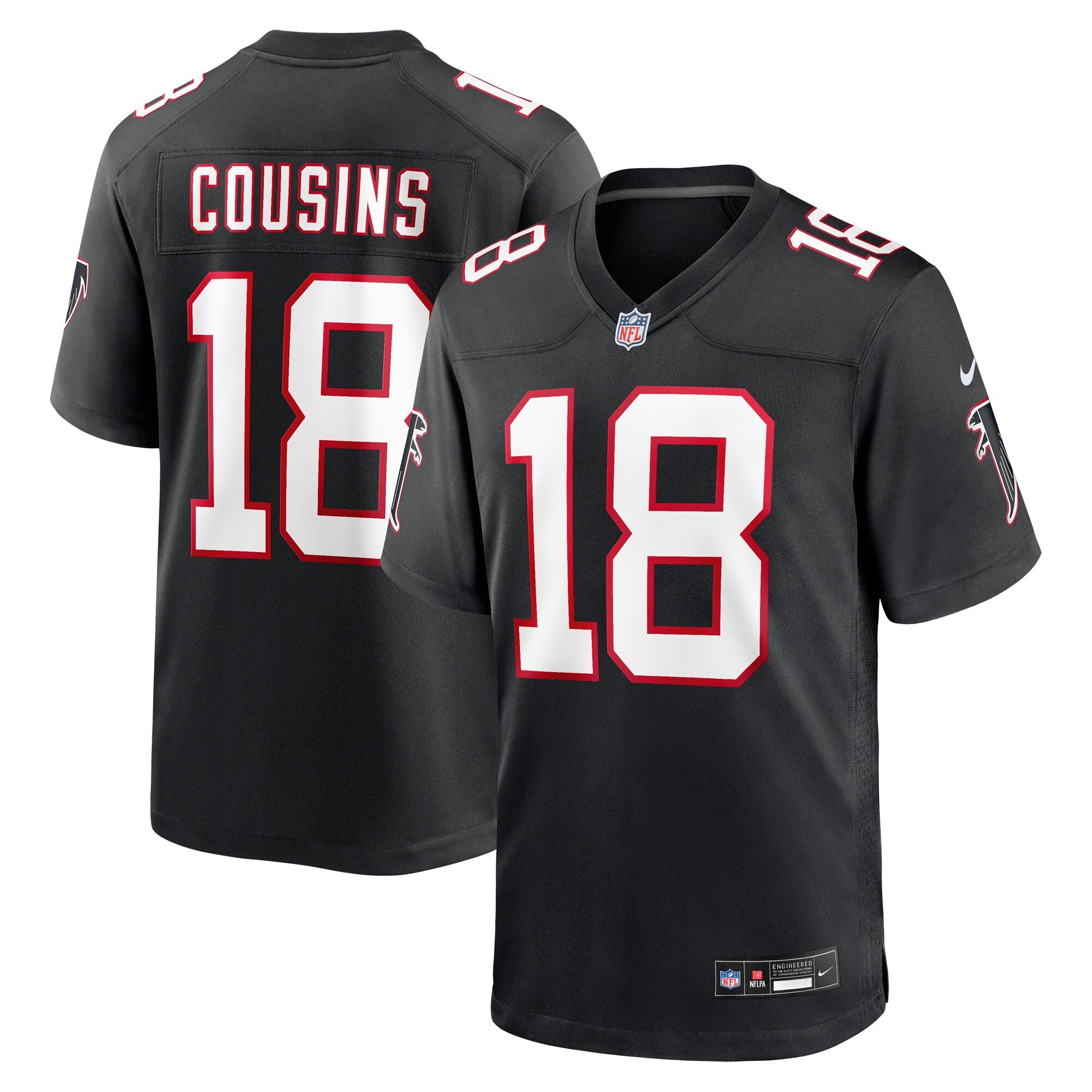 Kirk Cousins Atlanta Falcons Alternate Game Player Jersey - Black | Stitched Football Jersey TJS2157