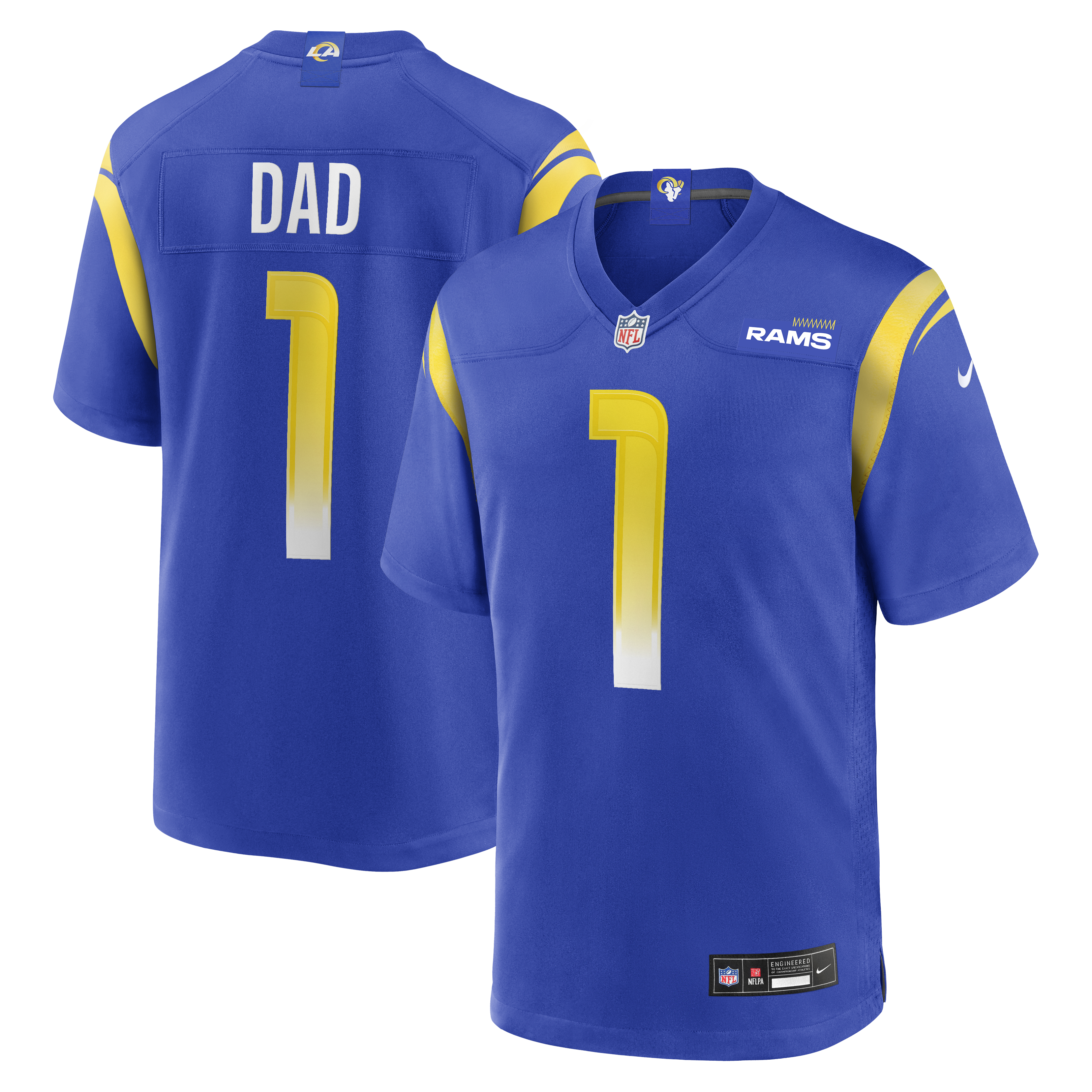 Number 1 Dad Los Angeles Rams Game Jersey - Royal | Stitched Football Jersey TJS2018