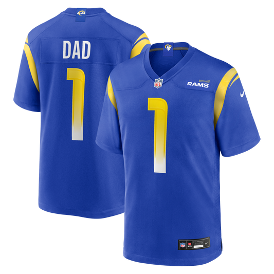 Number 1 Dad Los Angeles Rams Game Jersey - Royal | Stitched Football Jersey TJS2018