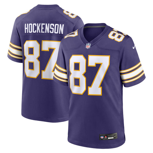 T.J. Hockenson Minnesota Vikings Classic Player Game Jersey - Purple | Stitched Football Jersey TJS2007