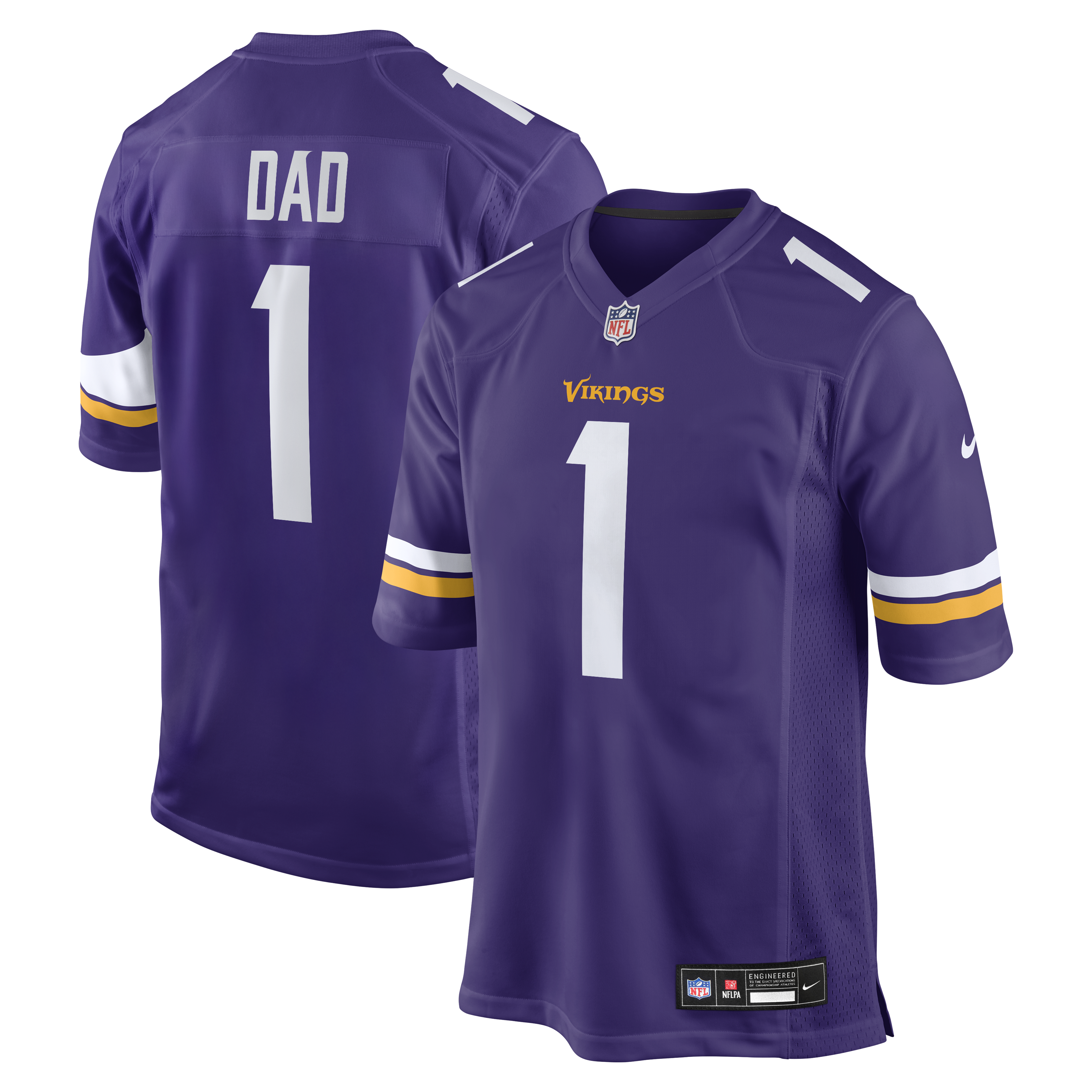Number 1 Dad Minnesota Vikings Game Jersey - Purple | Stitched Football Jersey TJS2140