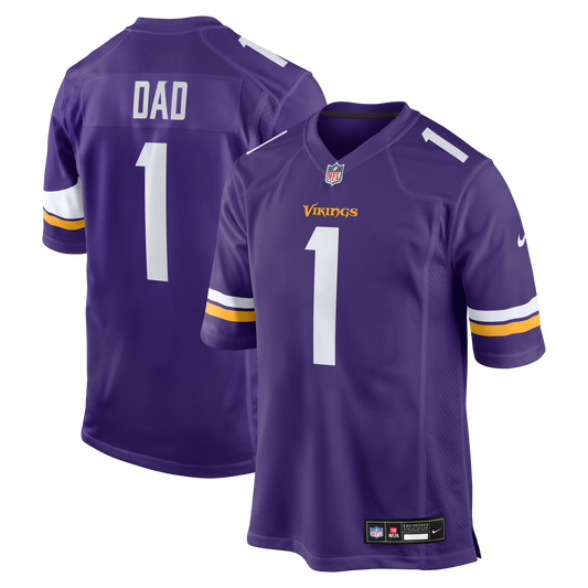 Number 1 Dad Minnesota Vikings Game Jersey - Purple | Stitched Football Jersey TJS2140