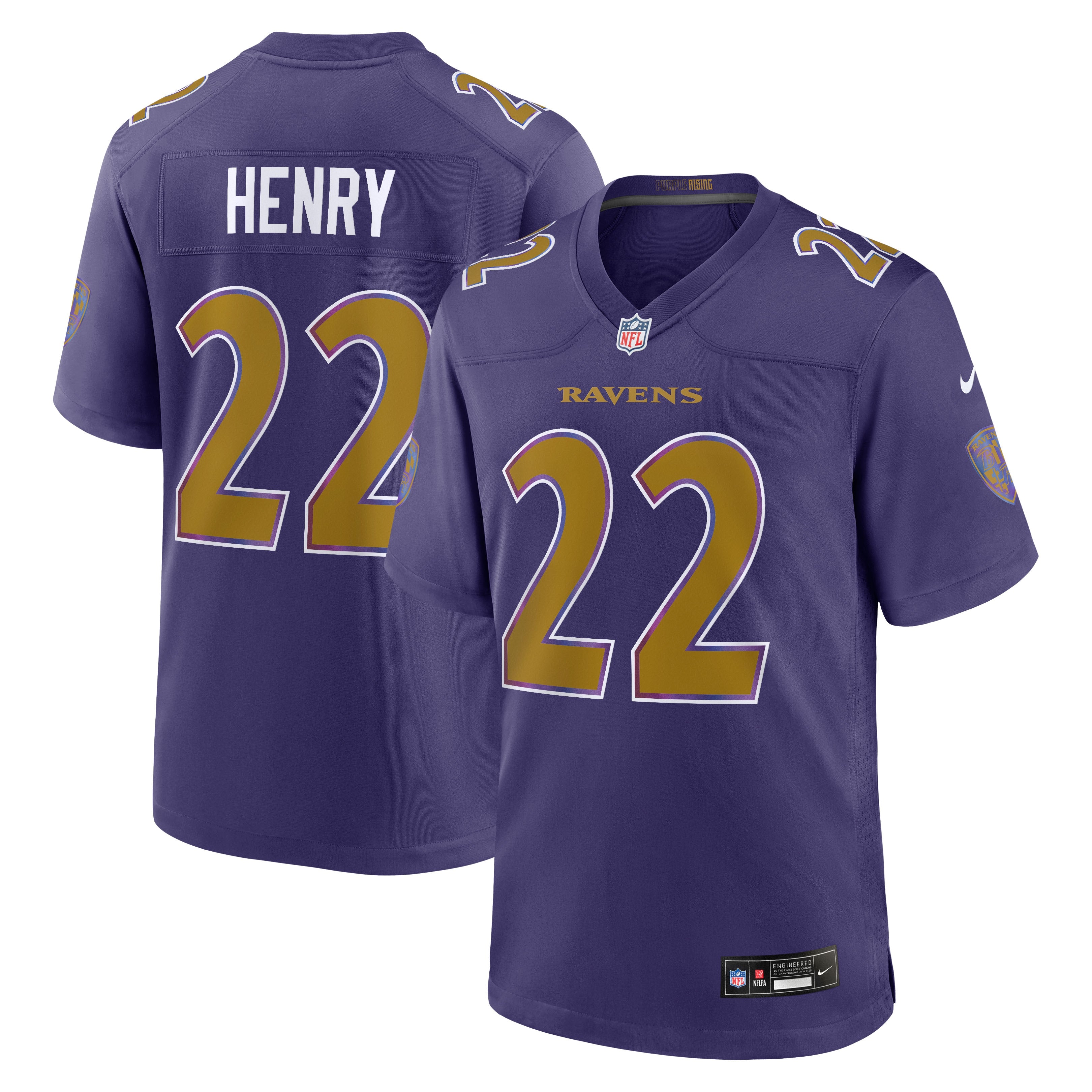 Derrick Henry Baltimore Ravens Alternate Game Jersey - Purple | Stitched Football Jersey TJS1930