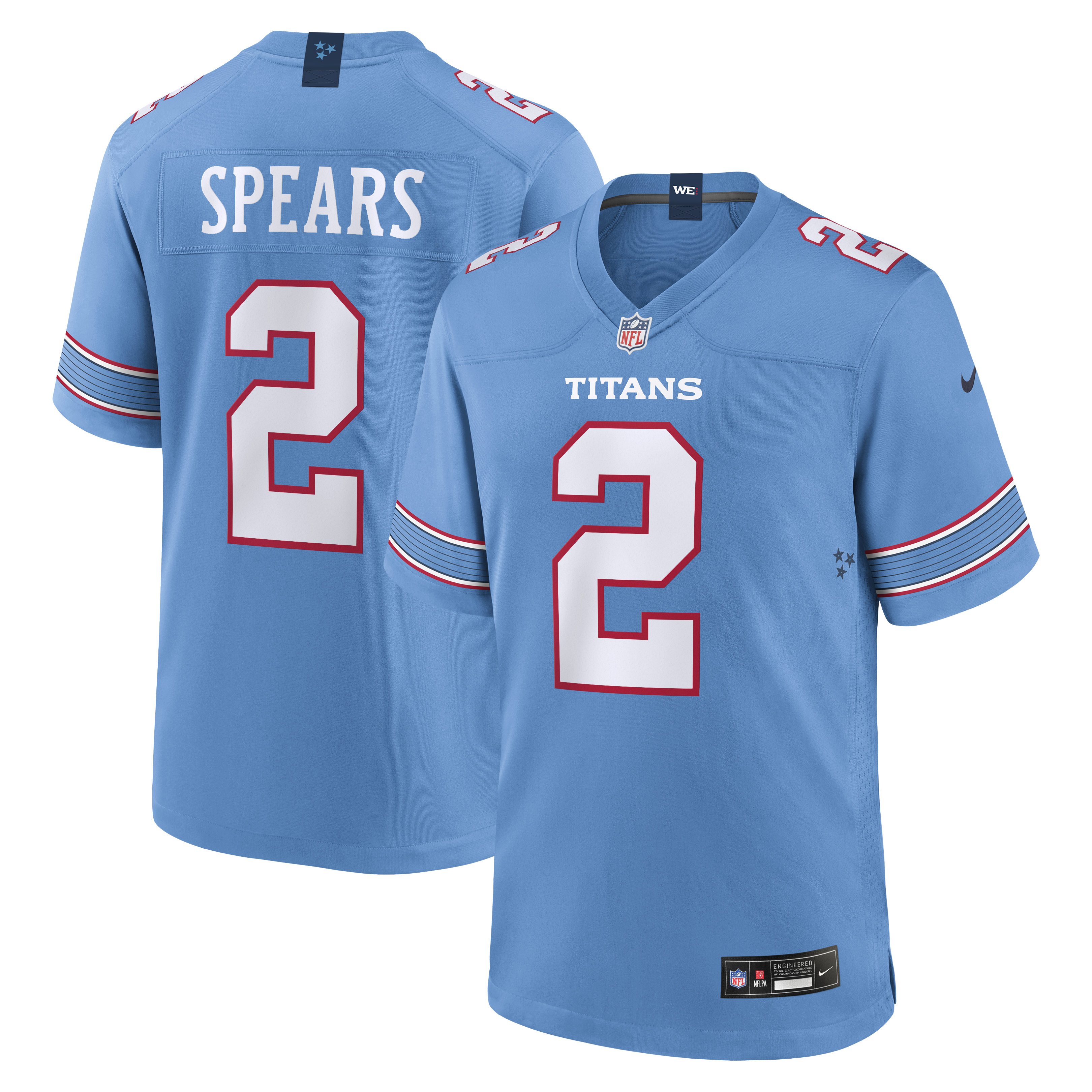 Tyjae Spears Tennessee Titans Game Jersey - Light Blue | Stitched Football Jersey TJS2179