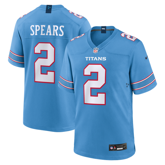 Tyjae Spears Tennessee Titans Game Jersey - Light Blue | Stitched Football Jersey TJS2179