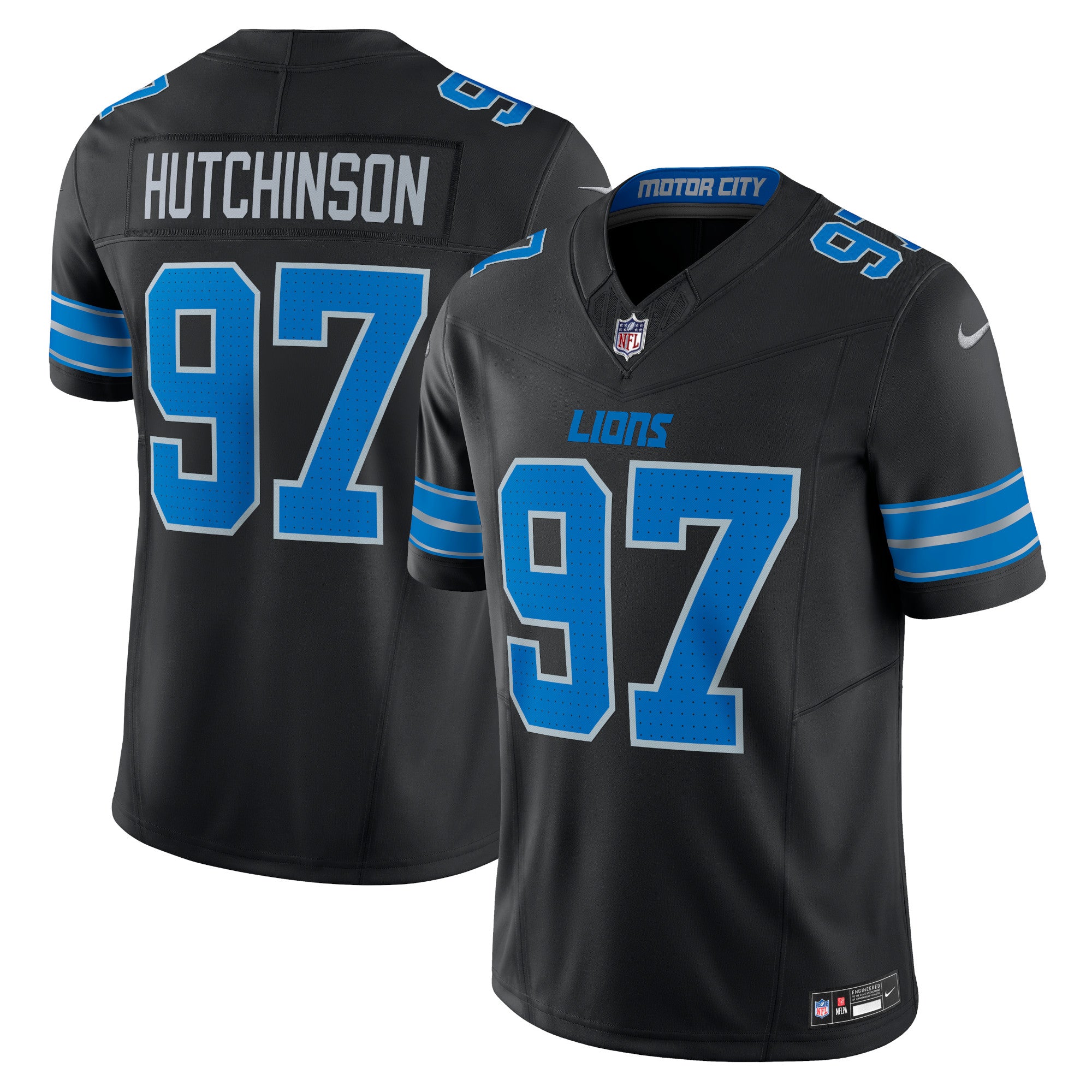 Aidan Hutchinson Detroit Lions 2nd Alternate Vapor F.U.S.E. Limited Jersey - Black | Stitched Football Jersey TJS1927